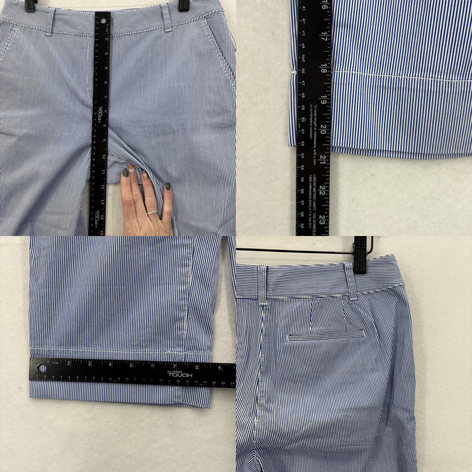 Talbots VINTAGE? No. Use exact: Talbots Pants Womens 4P Blue White Wide Crop Capri Petite Stripe Stretch Preppy Size 27" / US 4 / IT 40 - 8 Thumbnail