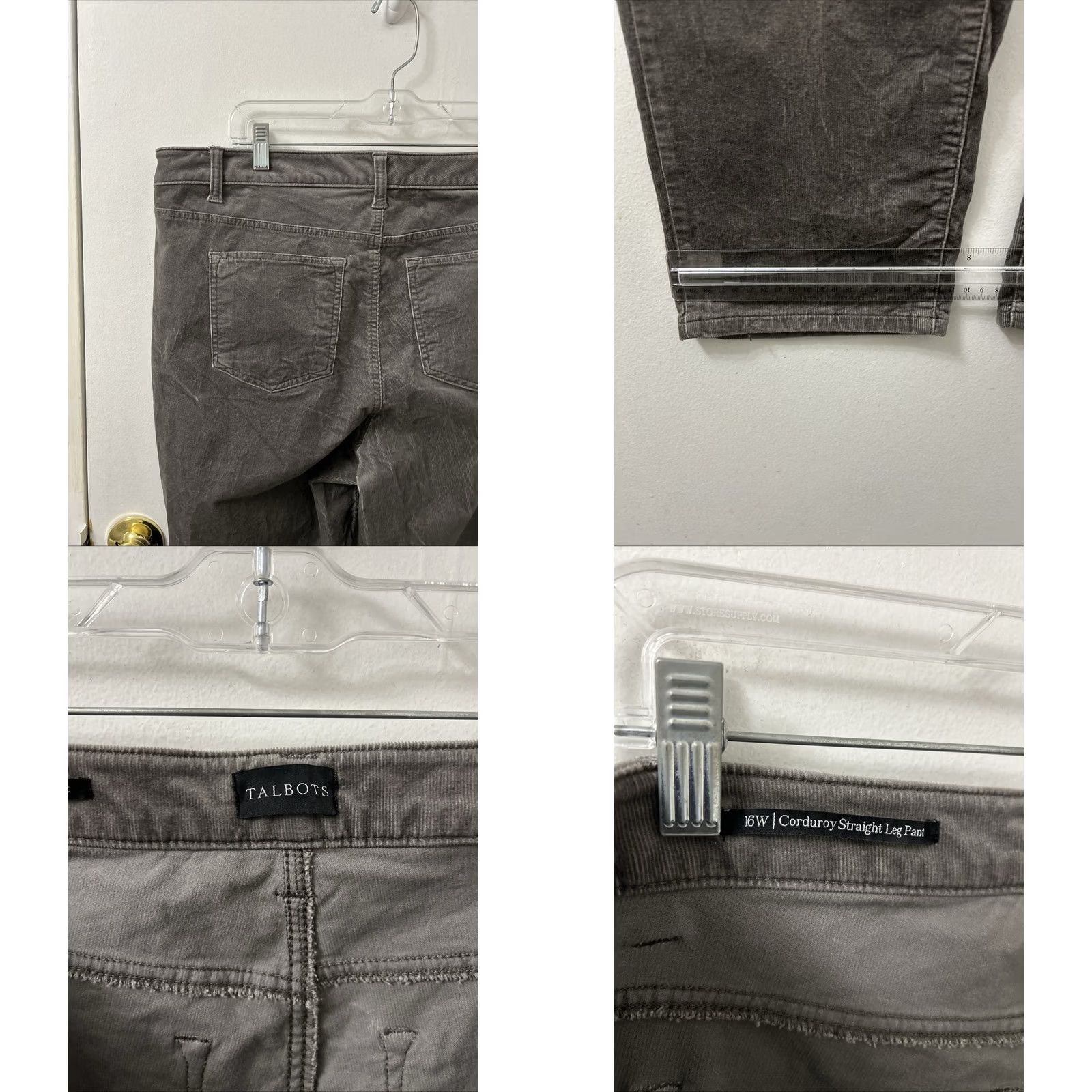 Talbots Talbots Corduroy Straight Leg Pants Womens Size 16W 40 in Gray Stretch Trousers Dress Pants Workwear Casual Size 38" / US 16 / IT 52 - 8 Thumbnail