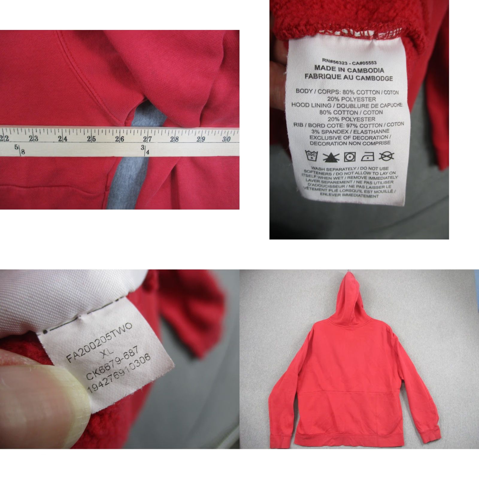 Jordan Brand Jordan Hoodie Mens XL Red Full Zip Fleece Sweatshirt Athletic Jumpman CK6679-687 Size US XL / EU 56 / 4 - 8 Thumbnail