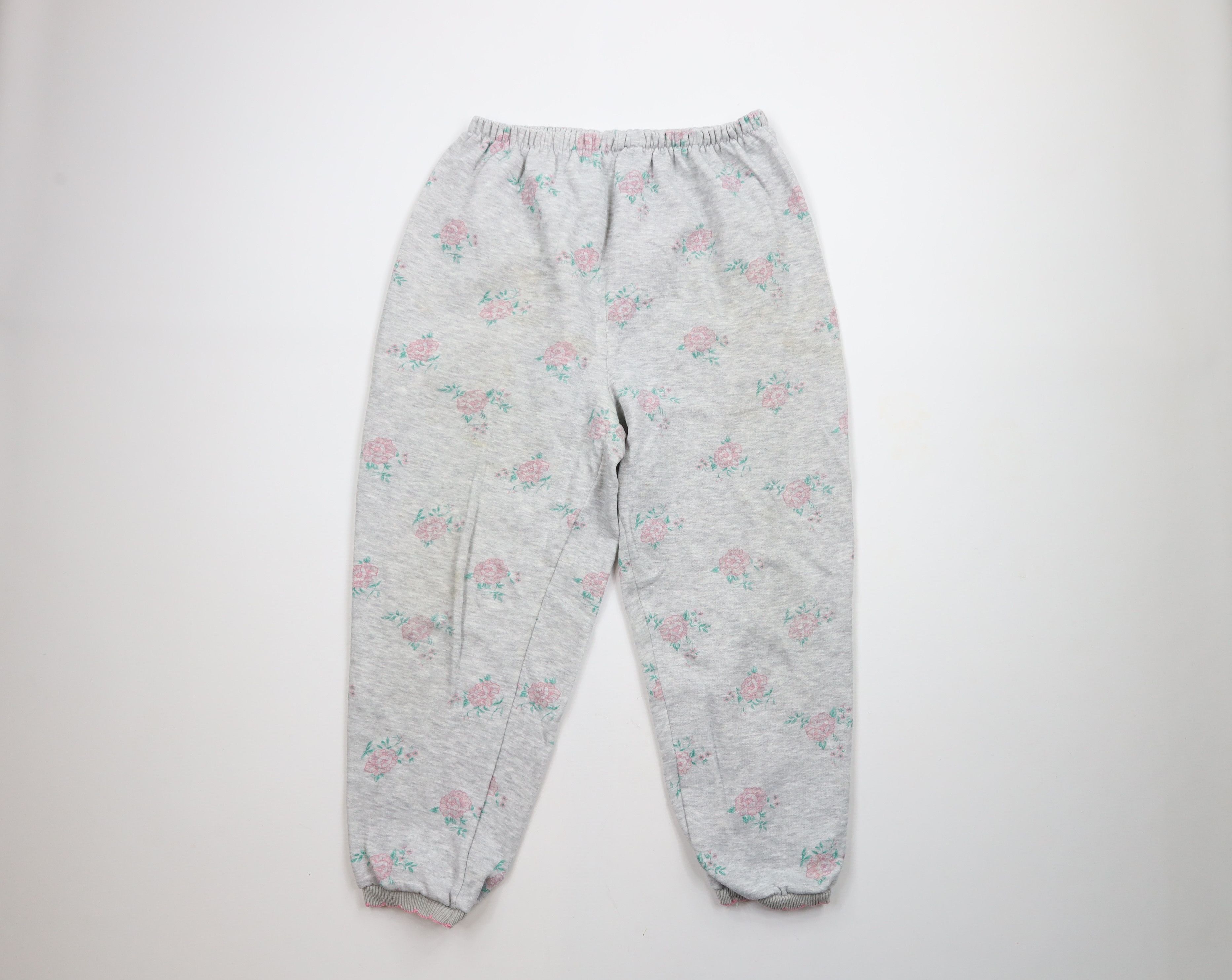 Vintage Vintage 90s Country Primitive Rose Flower Sweatpants Joggers Size 28" / US 6 / IT 42 - 1 Thumbnail