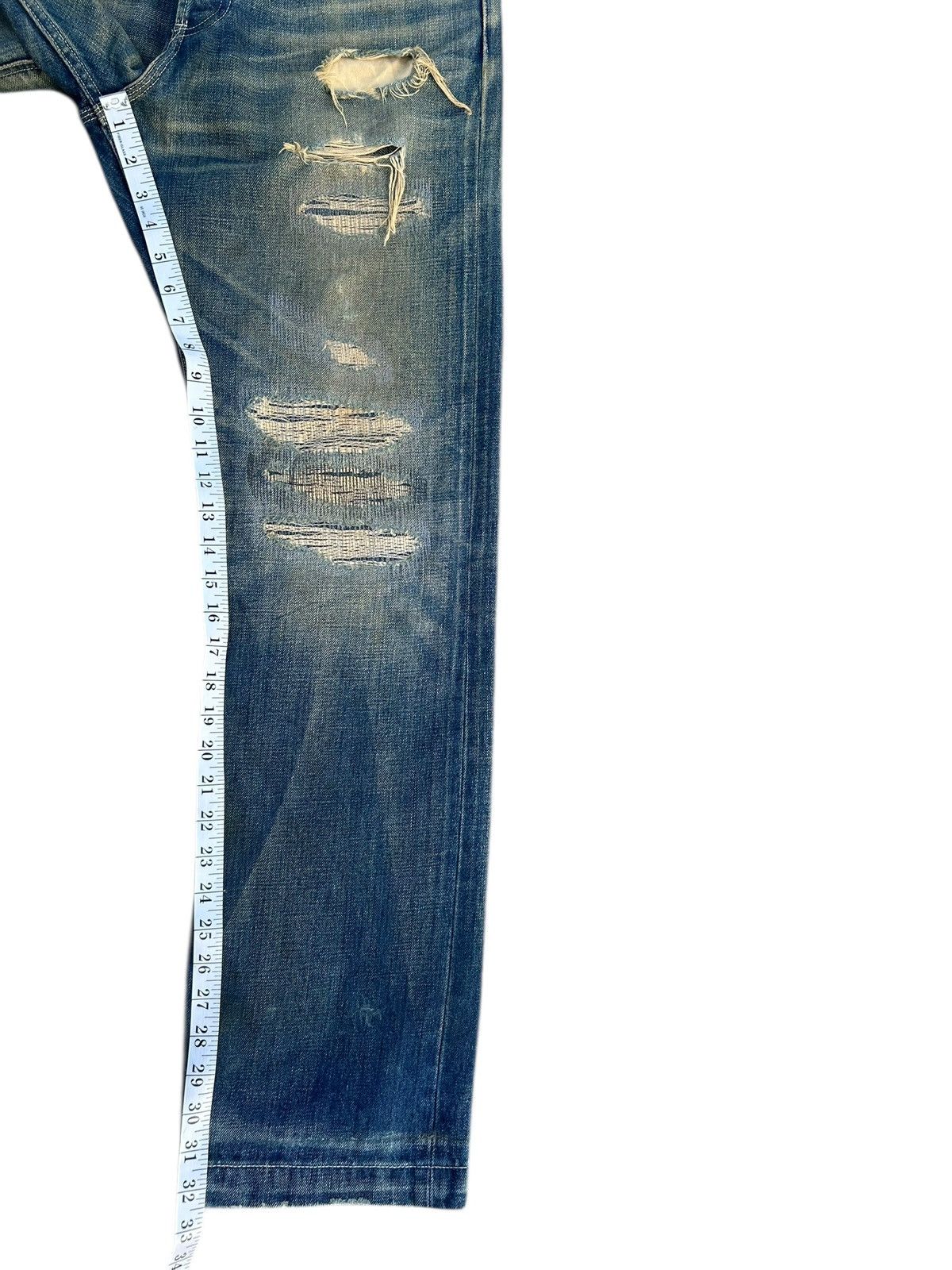 Kaws Thrashed Original Fake Kaws Selvedge Denim Jeans Size US 34 / EU 50 - 24 Thumbnail