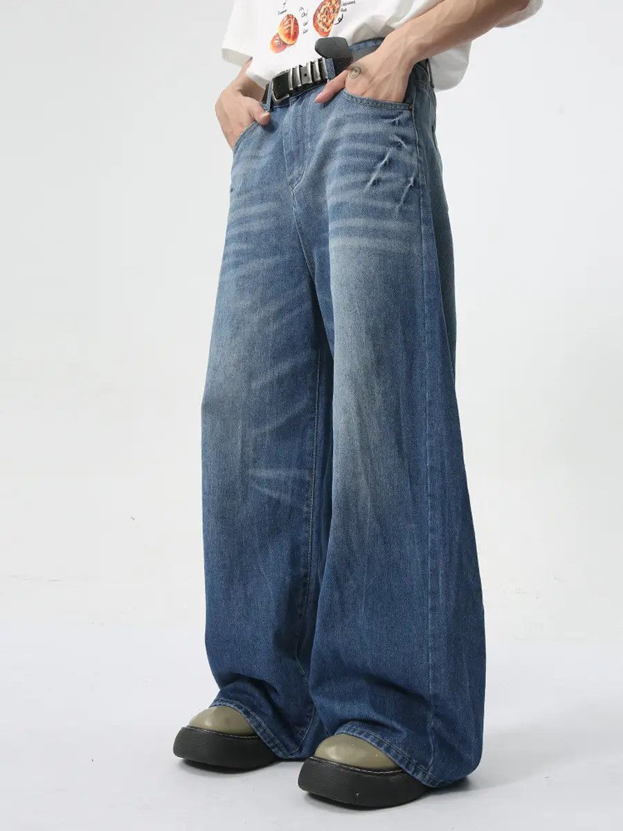 Japanese Brand Loose straight leg lightning jeans Size US 32 / EU 48 - 6 Thumbnail