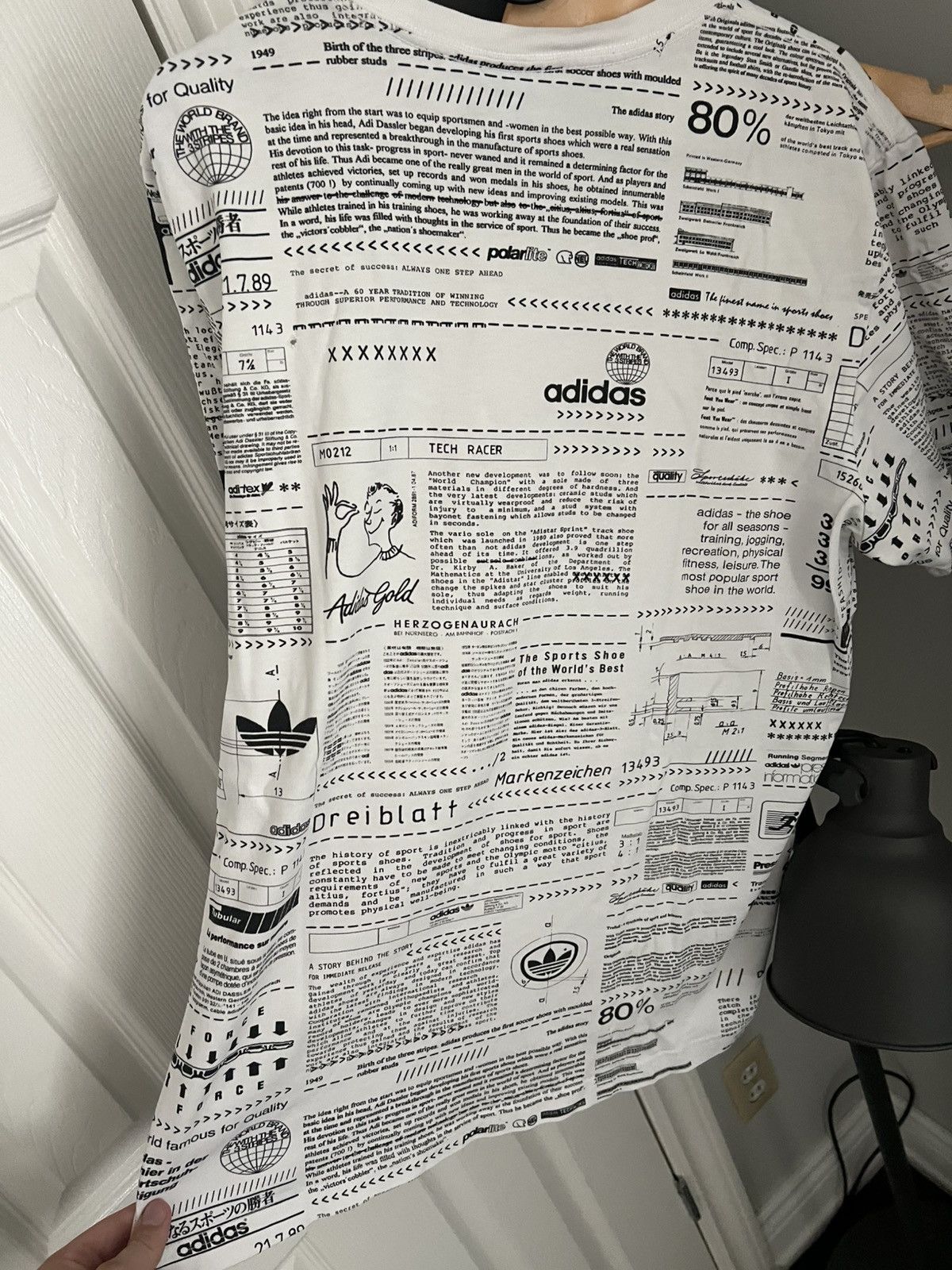 Adidas Adidas originals white all over t shirt Size US L / EU 52-54 / 3 - 6 Thumbnail