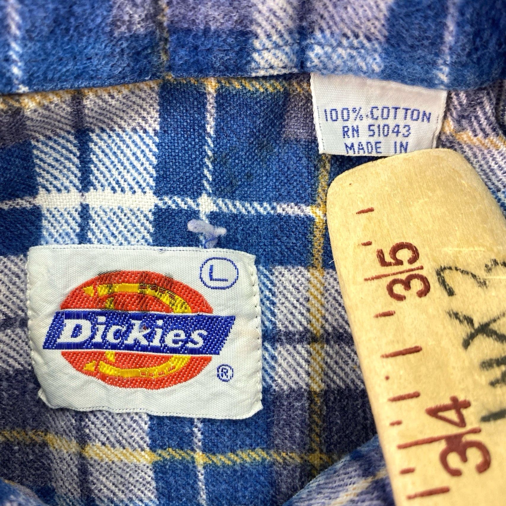 Dickies VINTAGE Dickies Flannel Shirt Men’s Large Button Up Blue Plaid Casual 90s Size US L / EU 52-54 / 3 - 3 Thumbnail