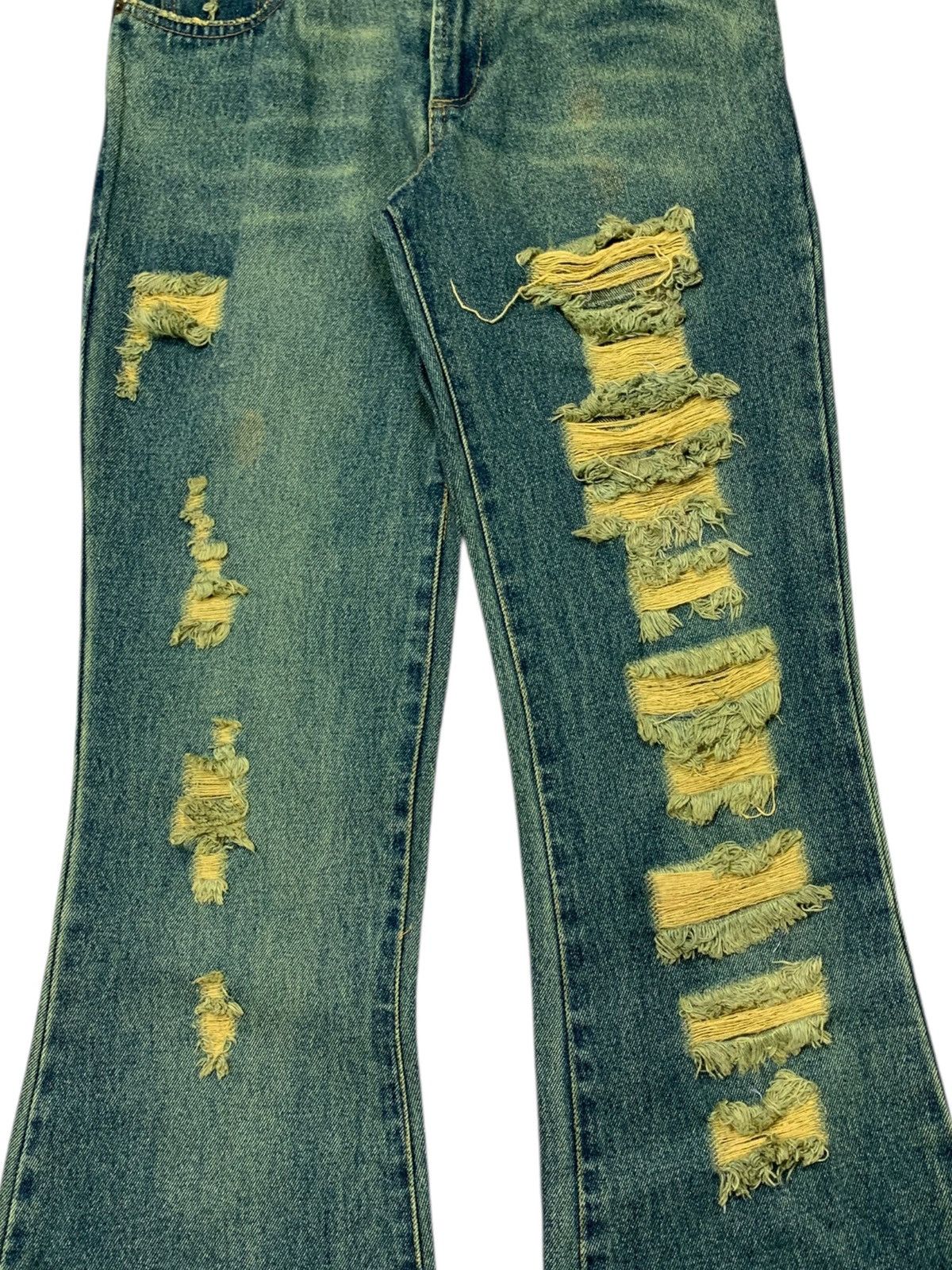 If Six Was Nine Revolt japanese brand distrassed riped flare jeans Size US 28 / EU 44 - 4 Thumbnail