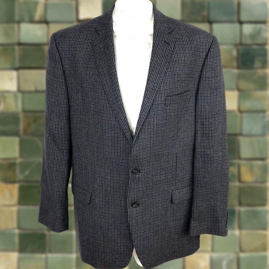 Chaps Chaps 46L Houndstooth 100% Wool Two Button Suit Sport Coat Jacket Shirt not included Size 46R - 1 Thumbnail