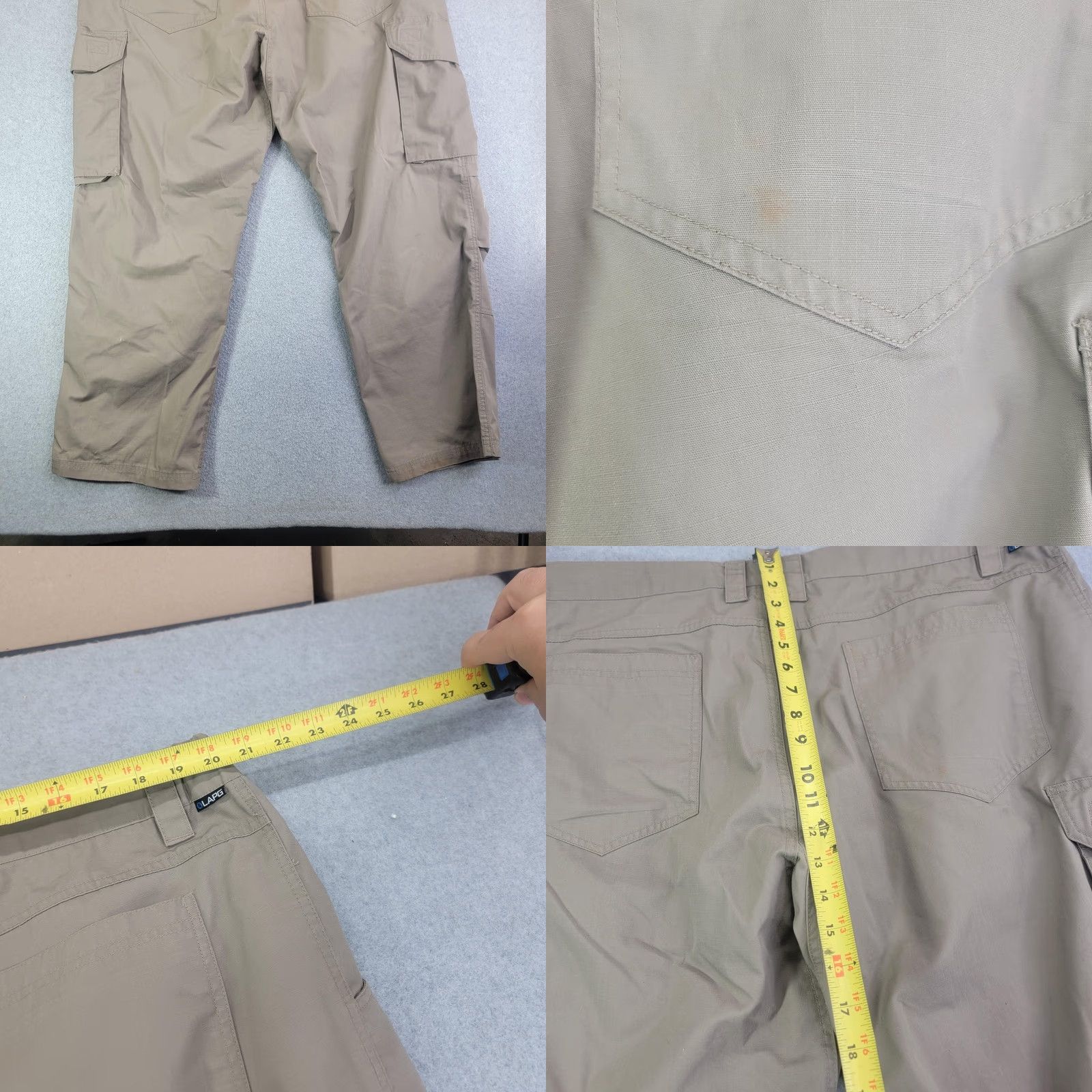 Vintage LAPG Pants Mens 42x30 Beige Urban Ops Tactical Cargo Pants Mens Beige Cargo Pocket Workwear N/A Size US 42 / EU 58 - 8 Thumbnail