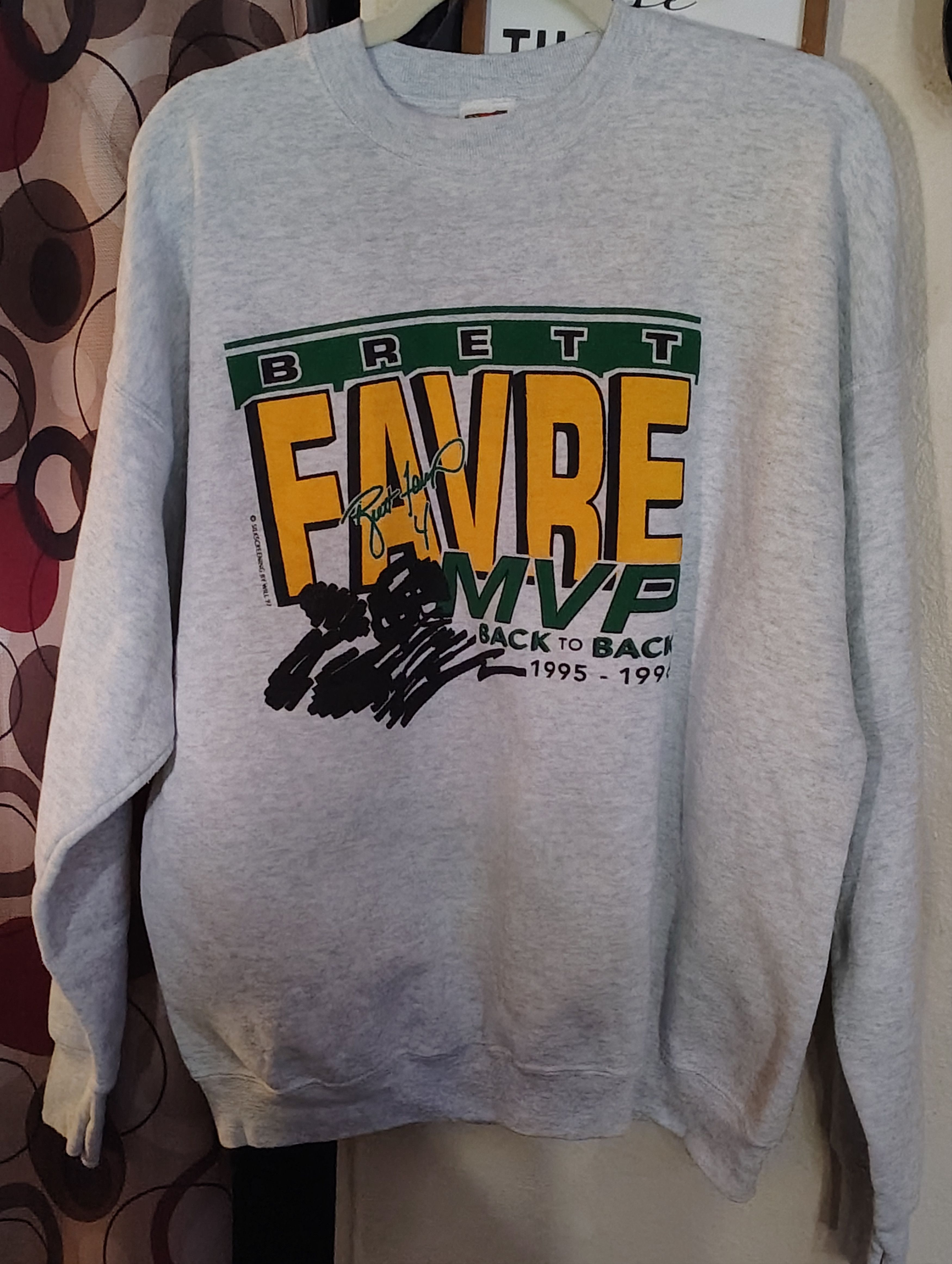 Fruit Of The Loom vintage Green Bay Packers Brett Favre MVP sweatshirt Size US XL / EU 56 / 4 - 2 Thumbnail