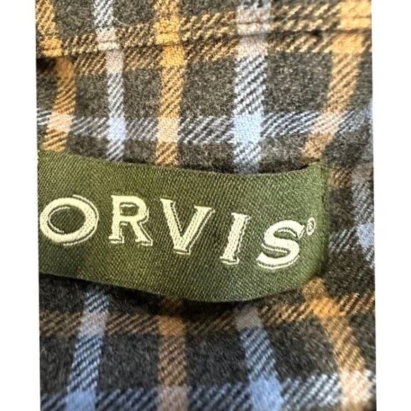 Orvis VINTAGE Orvis Shirt Mens XL Blue Multi Tattersall Check Flannel Button-Down Pocket Size US XL / EU 56 / 4 - 4 Thumbnail