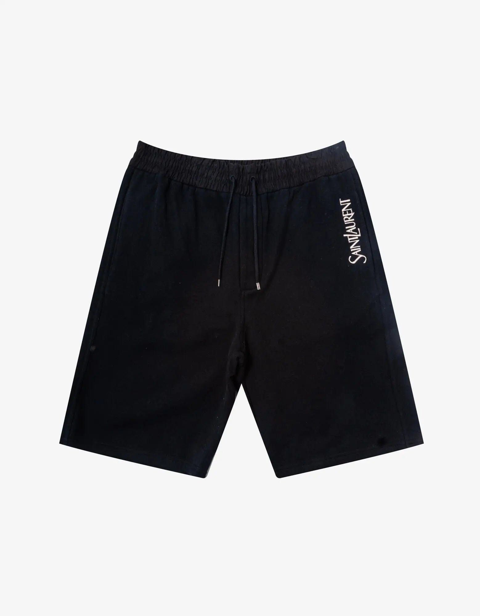 Saint Laurent Paris Saint Laurent Black Logo Sweat Shorts Size US 32 / EU 48 - 1 Thumbnail