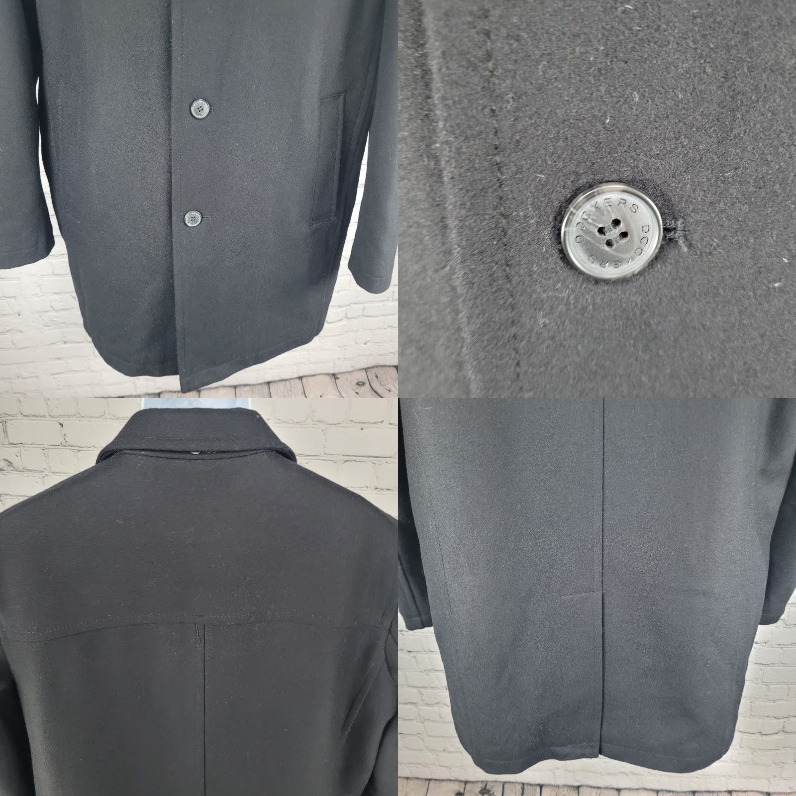 Dockers DOCKERS Black Wool Blend Buttoned Insulated Quilted Liner Over Coat Medium M Men's Coat Size US M / EU 48-50 / 2 - 8 Thumbnail