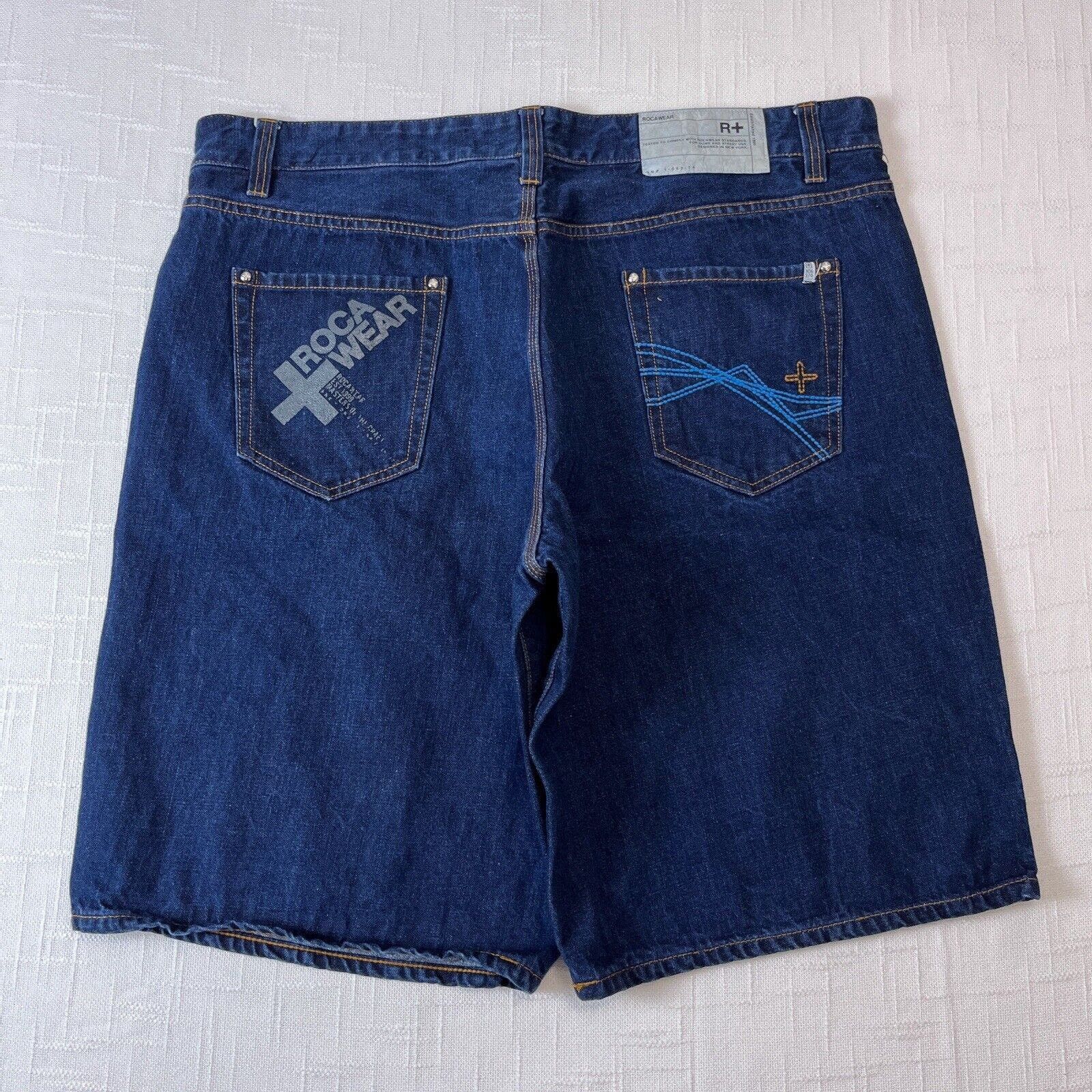 Vintage Y2K Rocawear Jean Shorts 45x13 Baggy Long Cyber Grunge Skate Size US 44 / EU 60 - 1 Preview