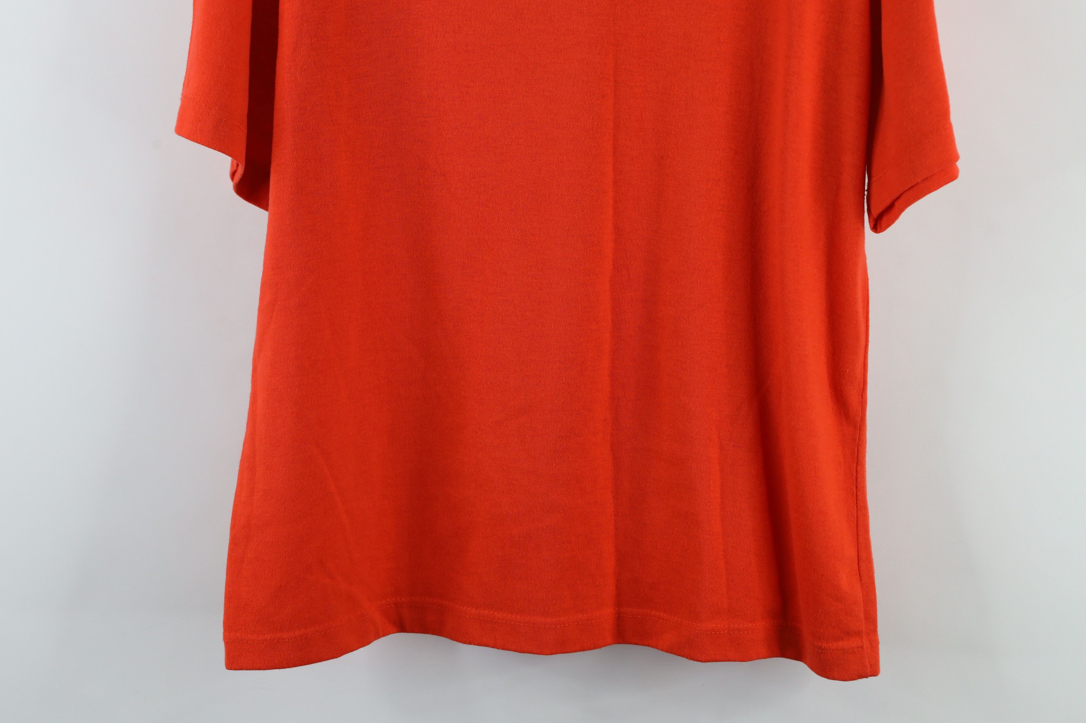 Vintage Vintage 90s Streetwear Blank Pocket T-Shirt Orange USA Size L / US 10 / IT 46 - 10 Thumbnail