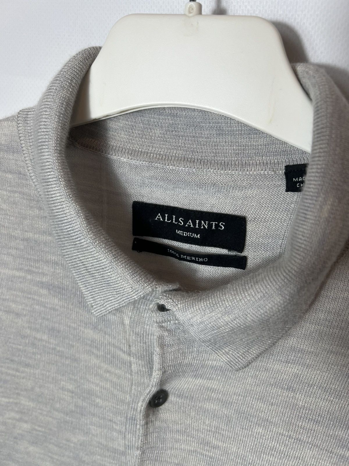 Allsaints Vintage luxury designer Allsaints Merino Wool Gray T-shirt Size US M / EU 48-50 / 2 - 5 Thumbnail
