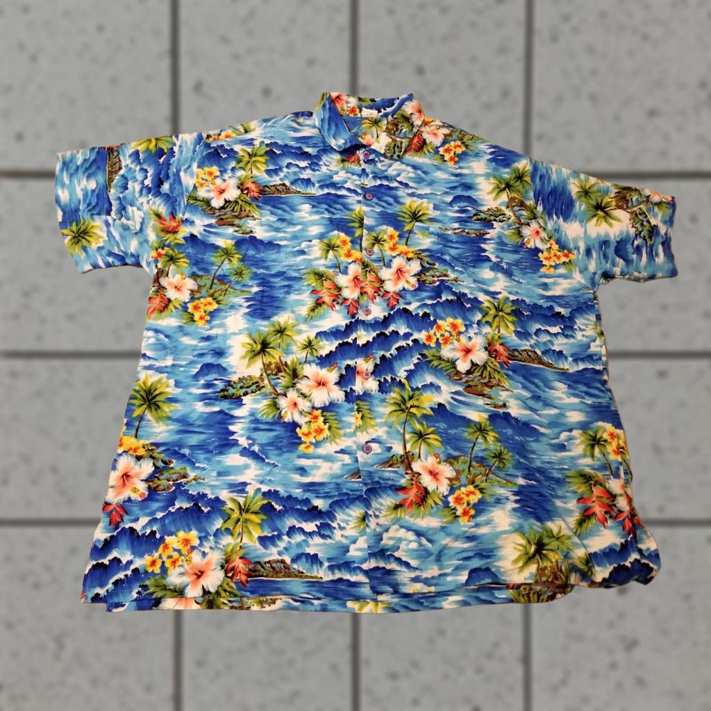 Vintage VINTAGE? No. (Cannot assume) – Royal Creations Mens Hawaiian Shirt XL Blue Button Shirt? Size US XL / EU 56 / 4 - 1 Thumbnail