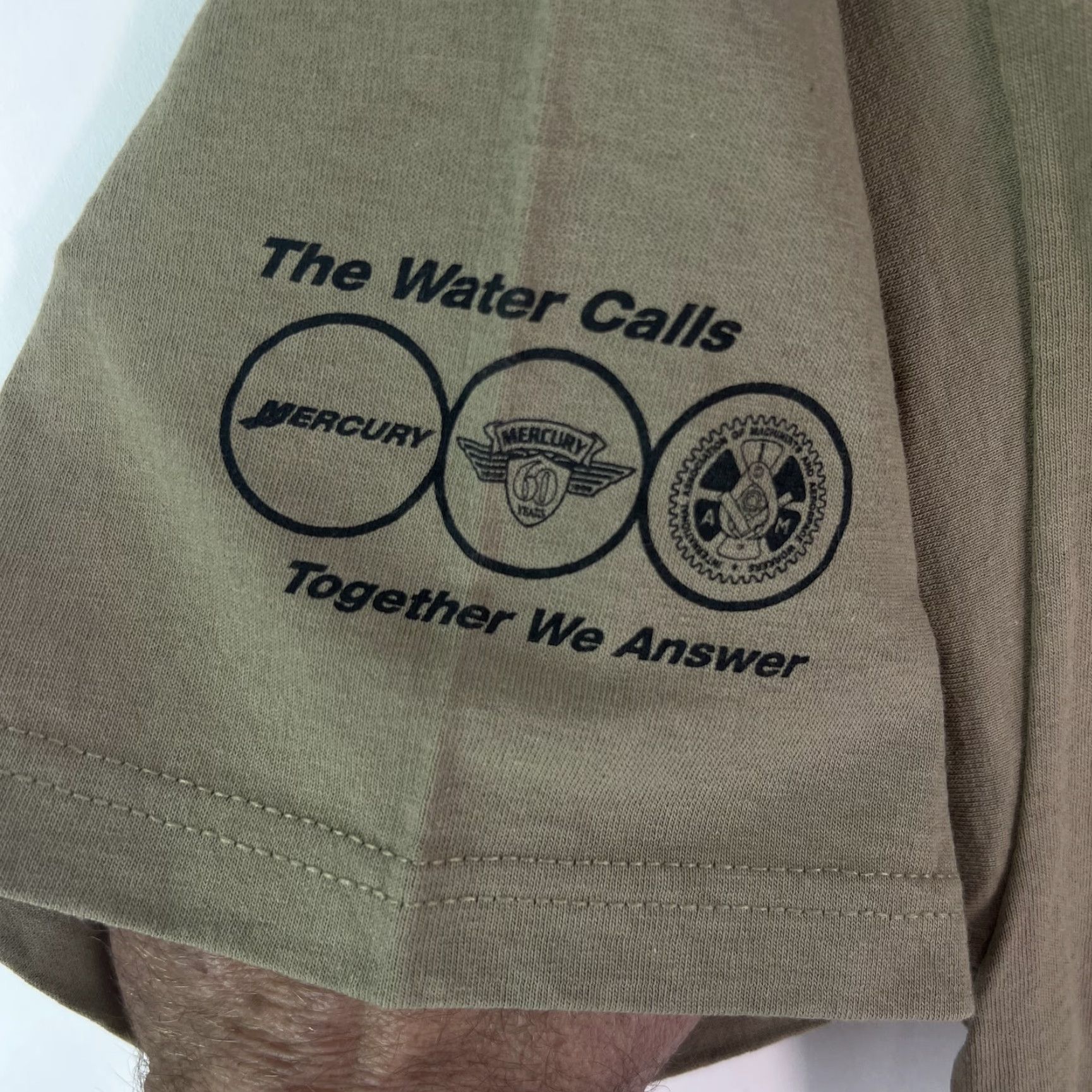 Vintage Softee Tee Jays Mens Khaki T Shirt Size 2XL Mercury 60 Years The Water Calls Size US XXL / EU 58 / 5 - 5 Thumbnail