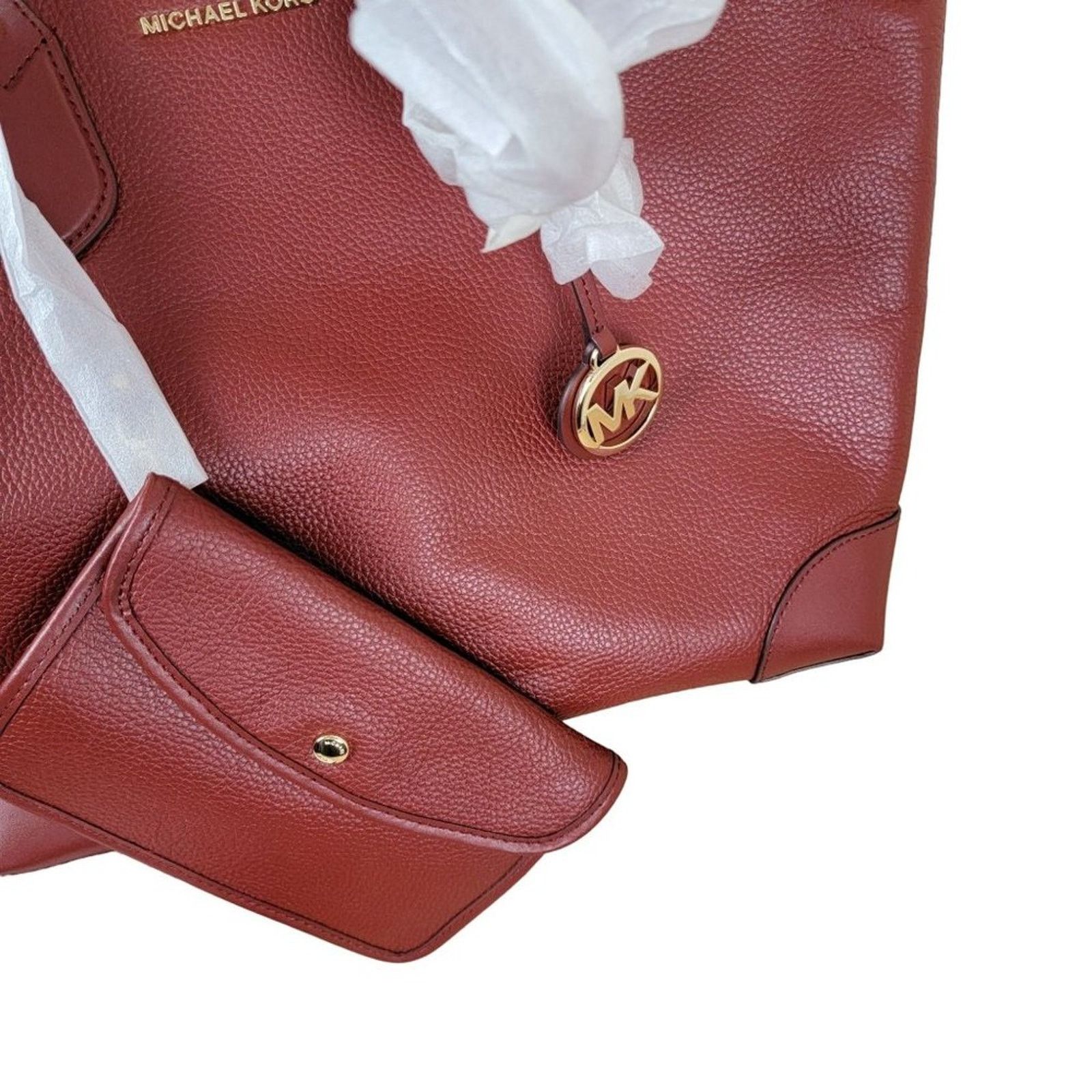 Michael Kors Michael Kors Extra Large Burgundy Leather Saylor Tote Bag Size ONE SIZE - 5 Thumbnail