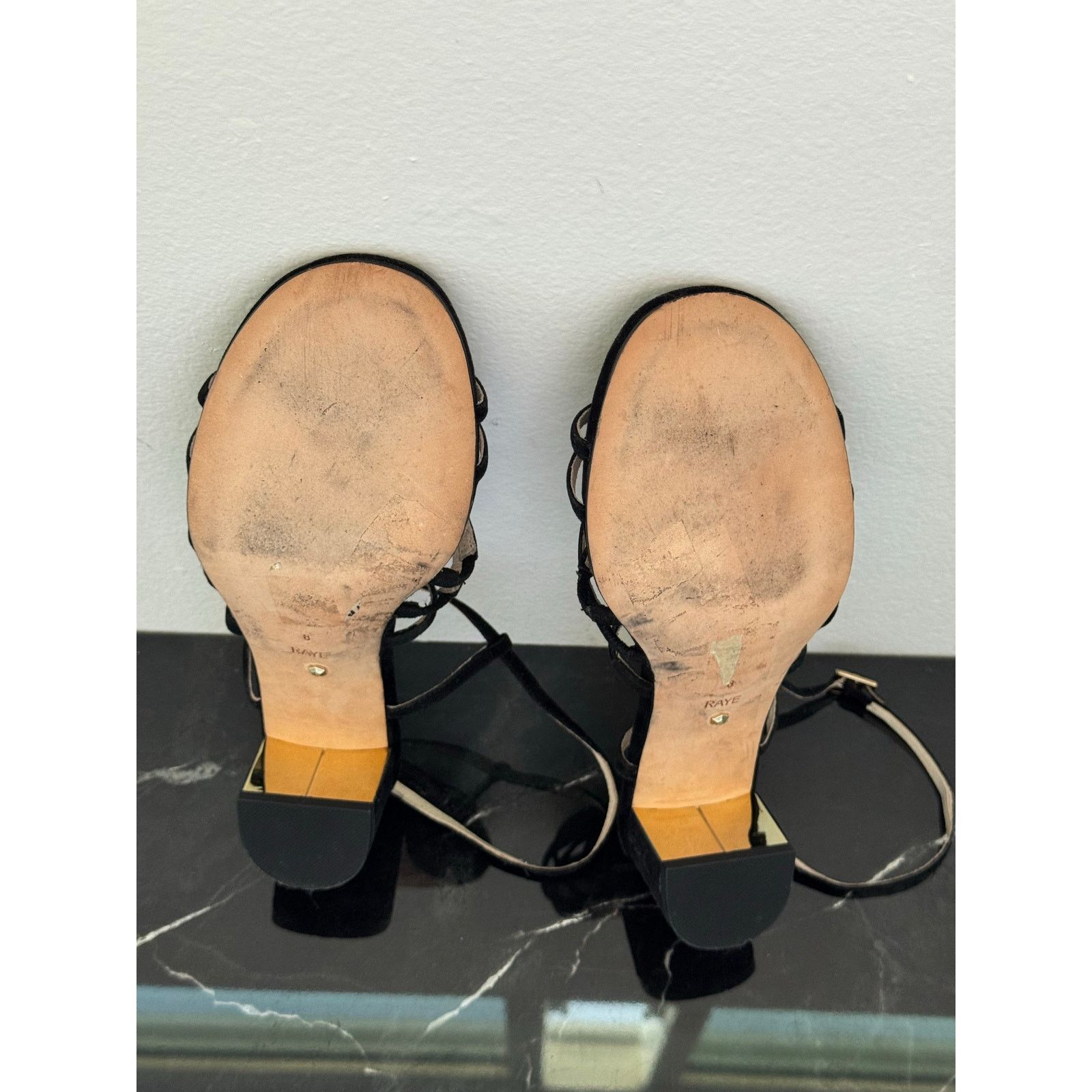 Other Raye Black Strappy Block Sandals Size US 8 / IT 38 - 9 Thumbnail