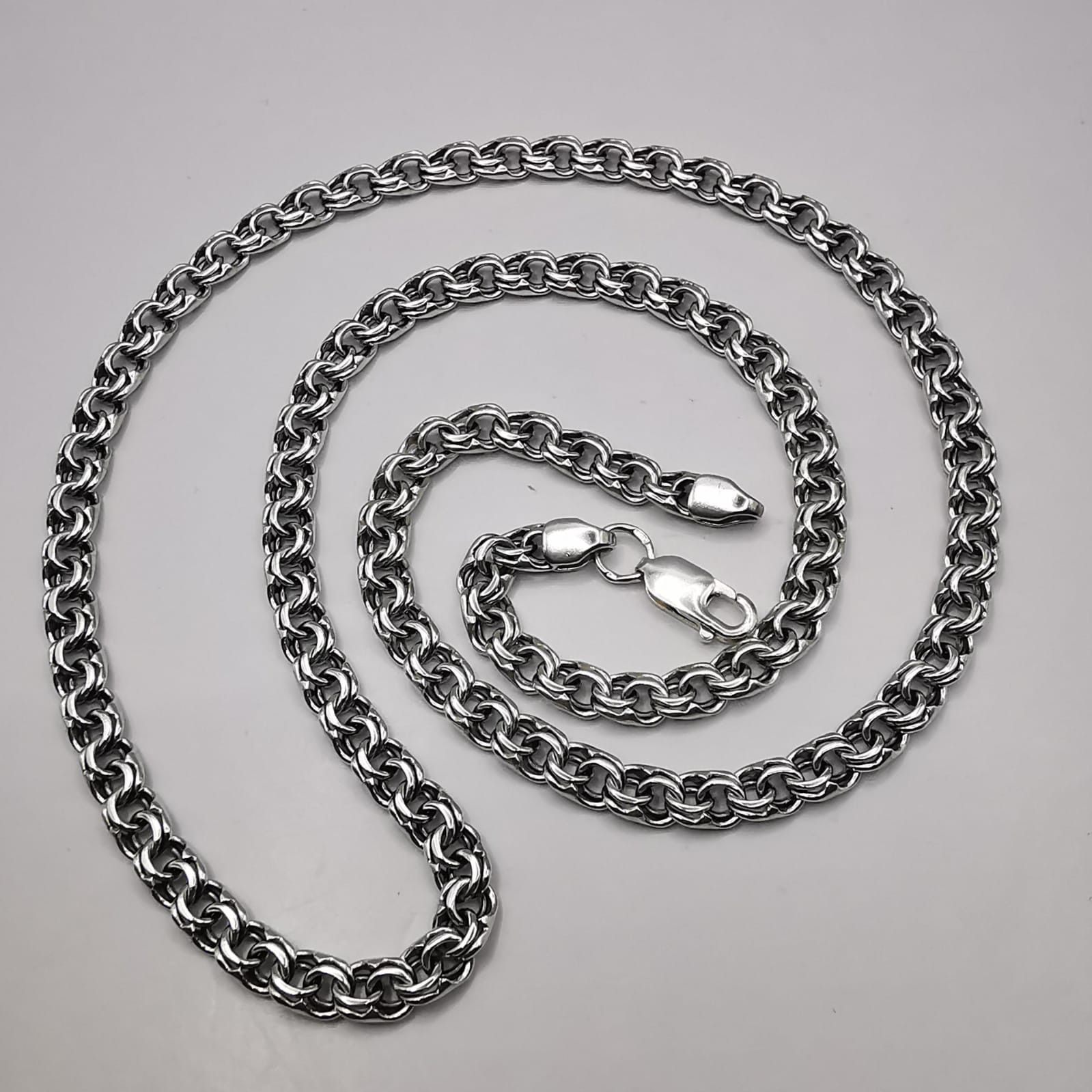 Sterling Silver Vintage Chain,925 Sterling Silver,Signed ,Handmade 31,20g Size ONE SIZE - 2 Thumbnail