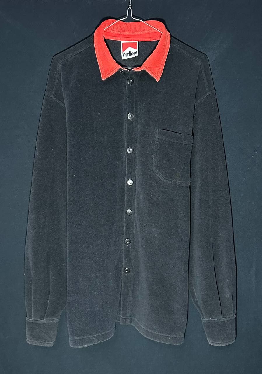Marlboro × Vintage Marlboro Vintage Velvet velour shirt button made in portugal Size US XL / EU 56 / 4 - 2 Thumbnail