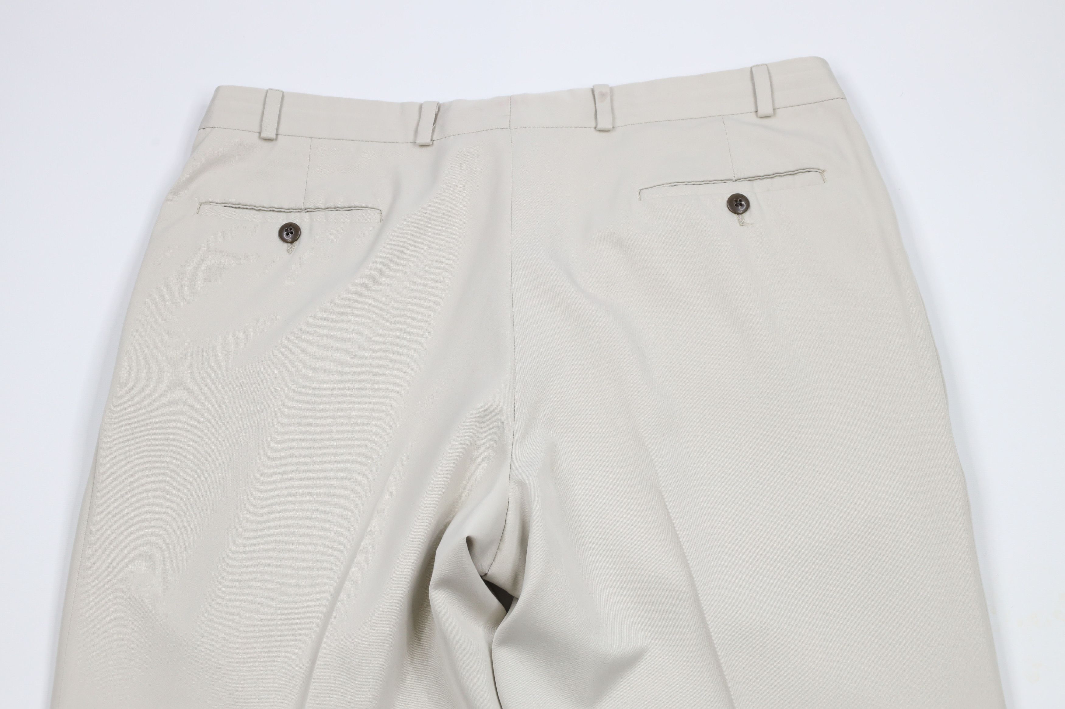 Ralph Lauren × Vintage Vintage 90s Ralph Lauren Cuffed Wide Leg Chino Pants Beige Size US 36 / EU 52 - 12 Thumbnail