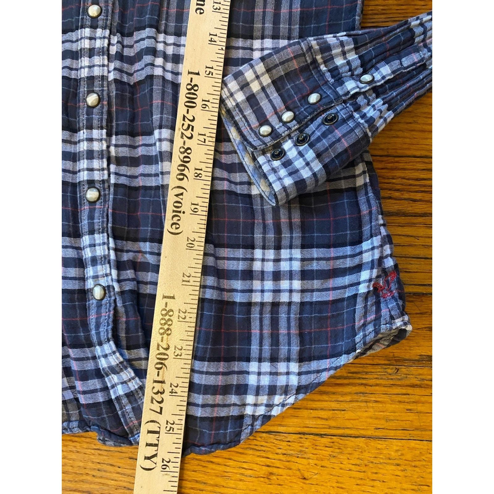 American Eagle Outfitters American Eagle Pearl Snap Shirt Women’s Sz 8 Checkered Plaid Size S / US 4 / IT 40 - 7 Thumbnail