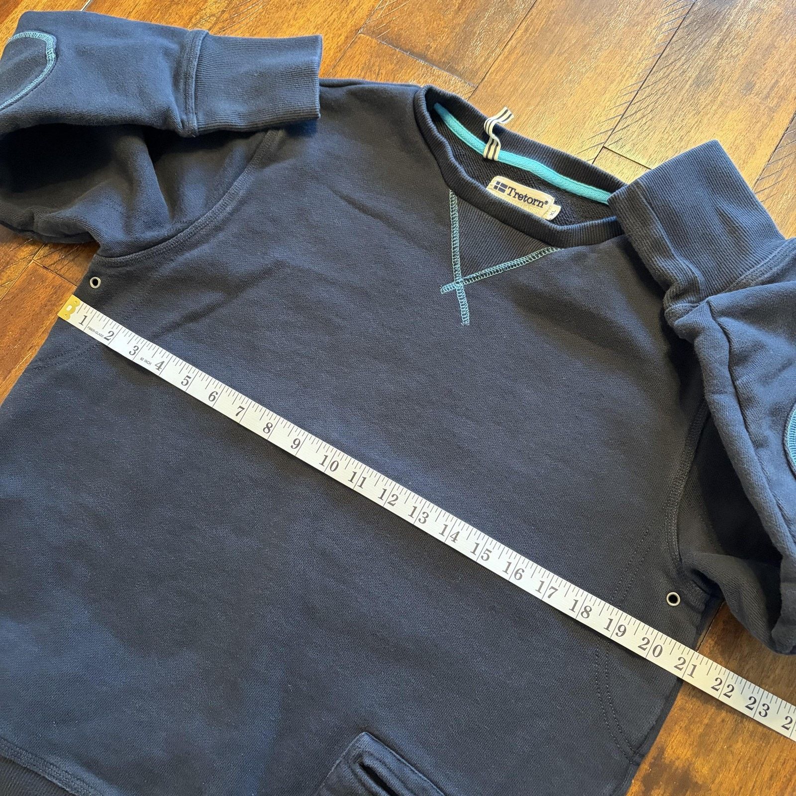 Tretorn Tretorn Sweatshirt XL Blue Crewneck Pocket Elbow Patches Size US XL / EU 56 / 4 - 8 Thumbnail