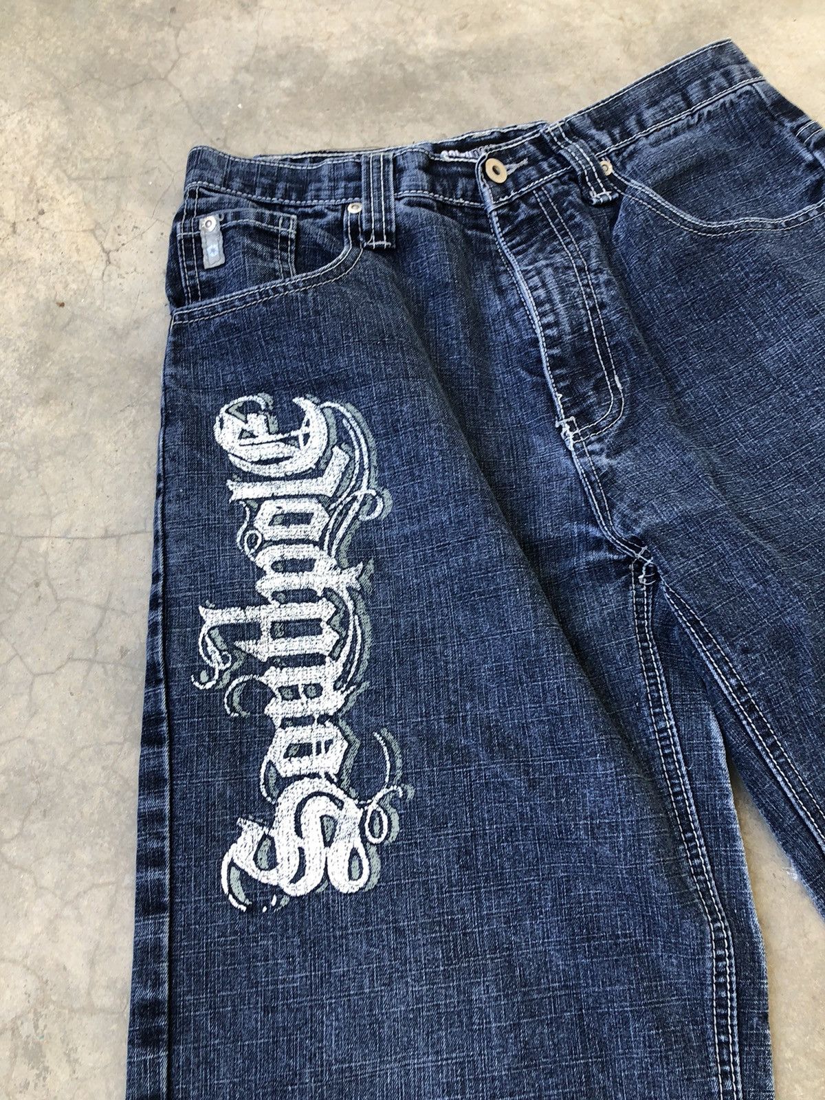 Southpole Southpole Y2K Horizontal Printed Denim Pants Size US 30 / EU 46 - 1 Thumbnail
