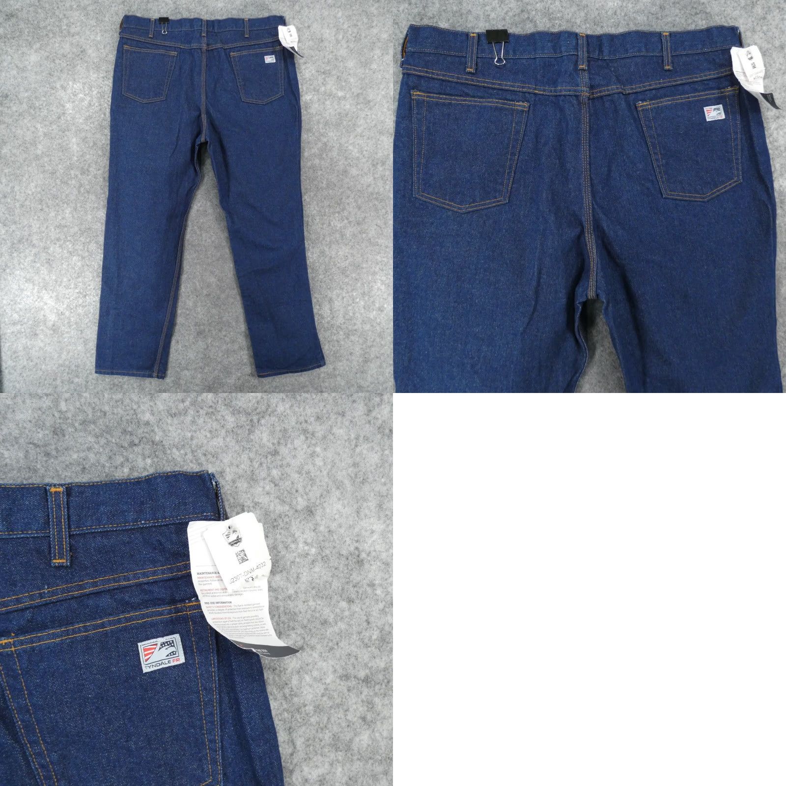 Tyndale Jeans Mens 40x32 Bootcut Fire Resistant Dark Wash NWT Denim 5-Pocket Logo