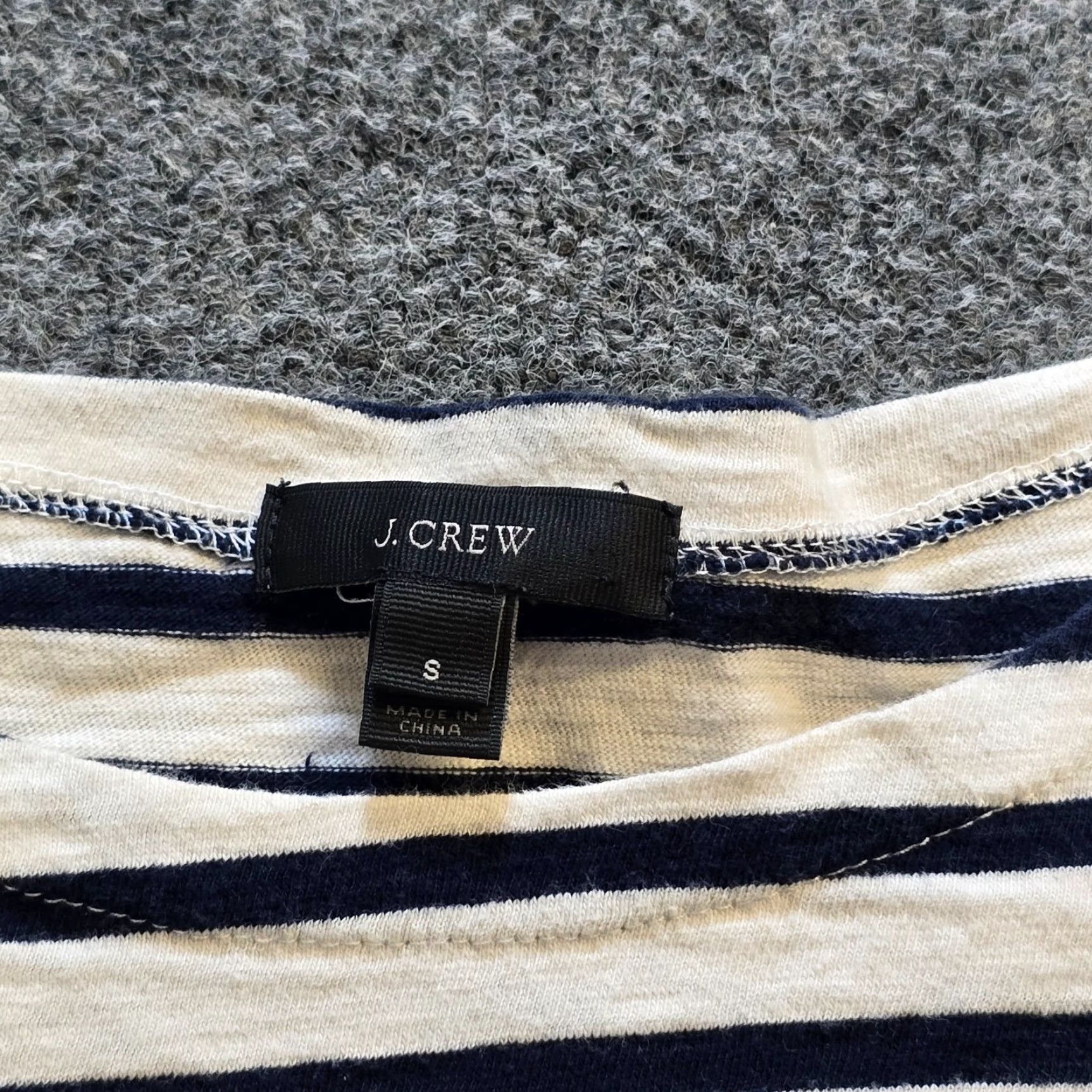 J.Crew J.CREW Top Womens Size S Blue White Striped Floral Nautical Casual T-Shirt Knit Cotton Regular Sailor Style Mens? Size S / US 4 / IT 40 - 3 Thumbnail