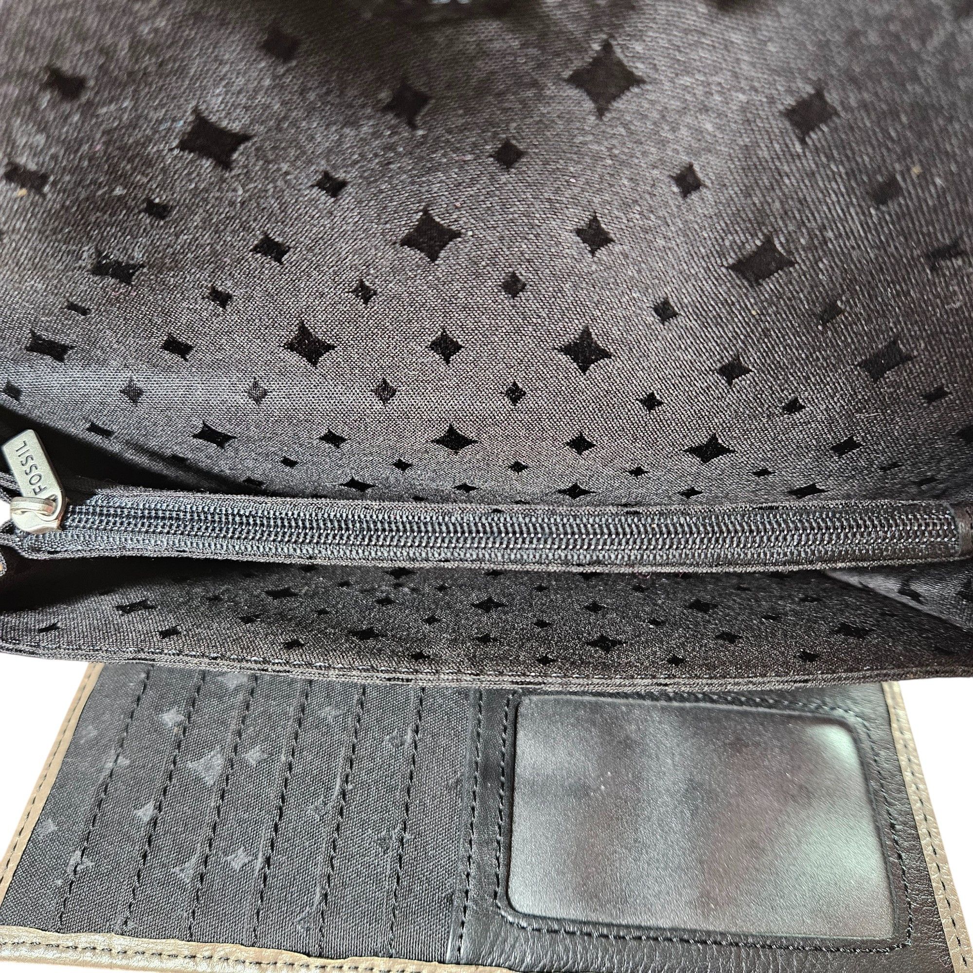 Fossil Fossil 7x4x1" Wallet Grey Black Pebbled Leather Tri-Fold Size ONE SIZE - 6 Thumbnail