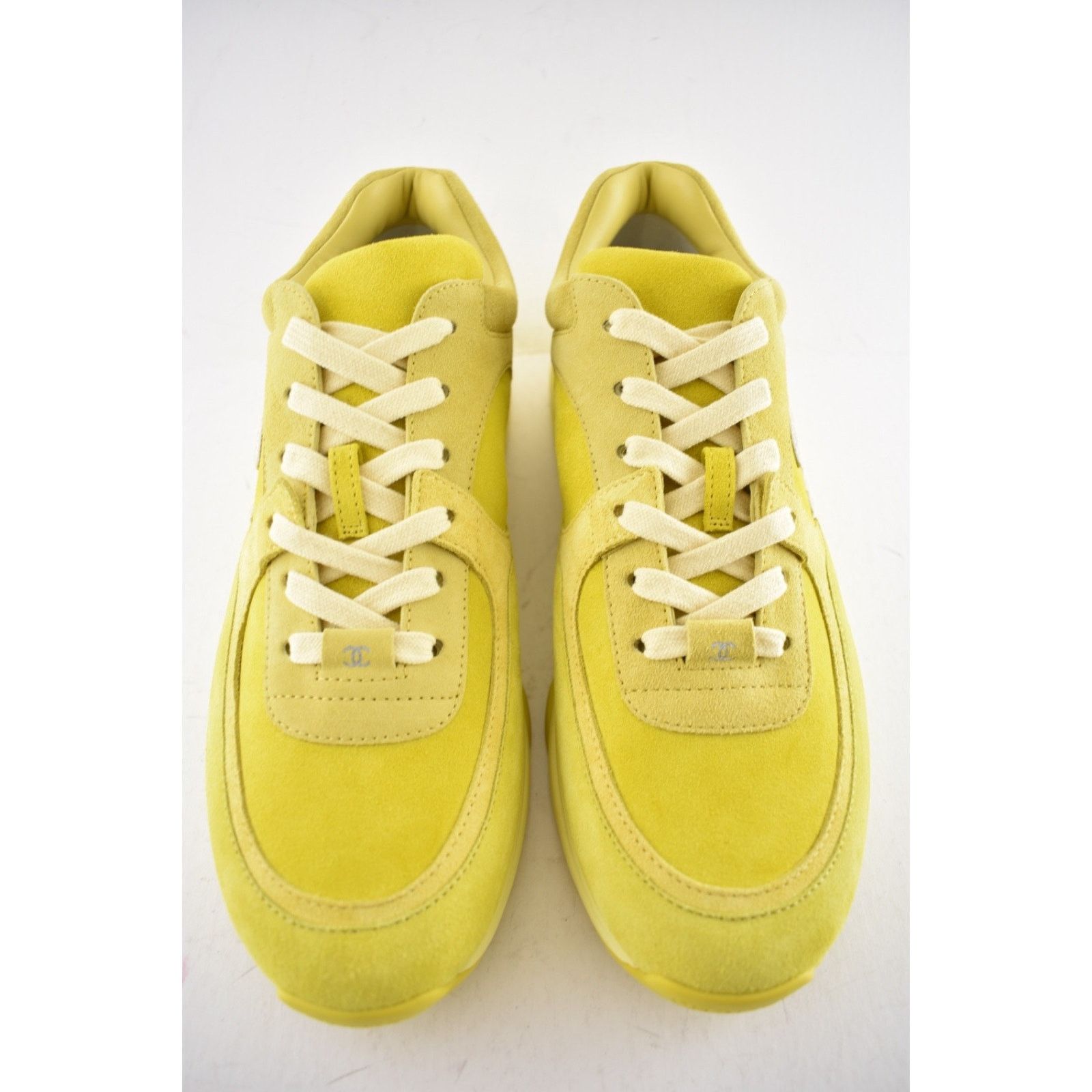 Chanel Chanel 19S Mens Yellow White Suede CC Logo Low Top Size US 11 / EU 44 - 6 Thumbnail
