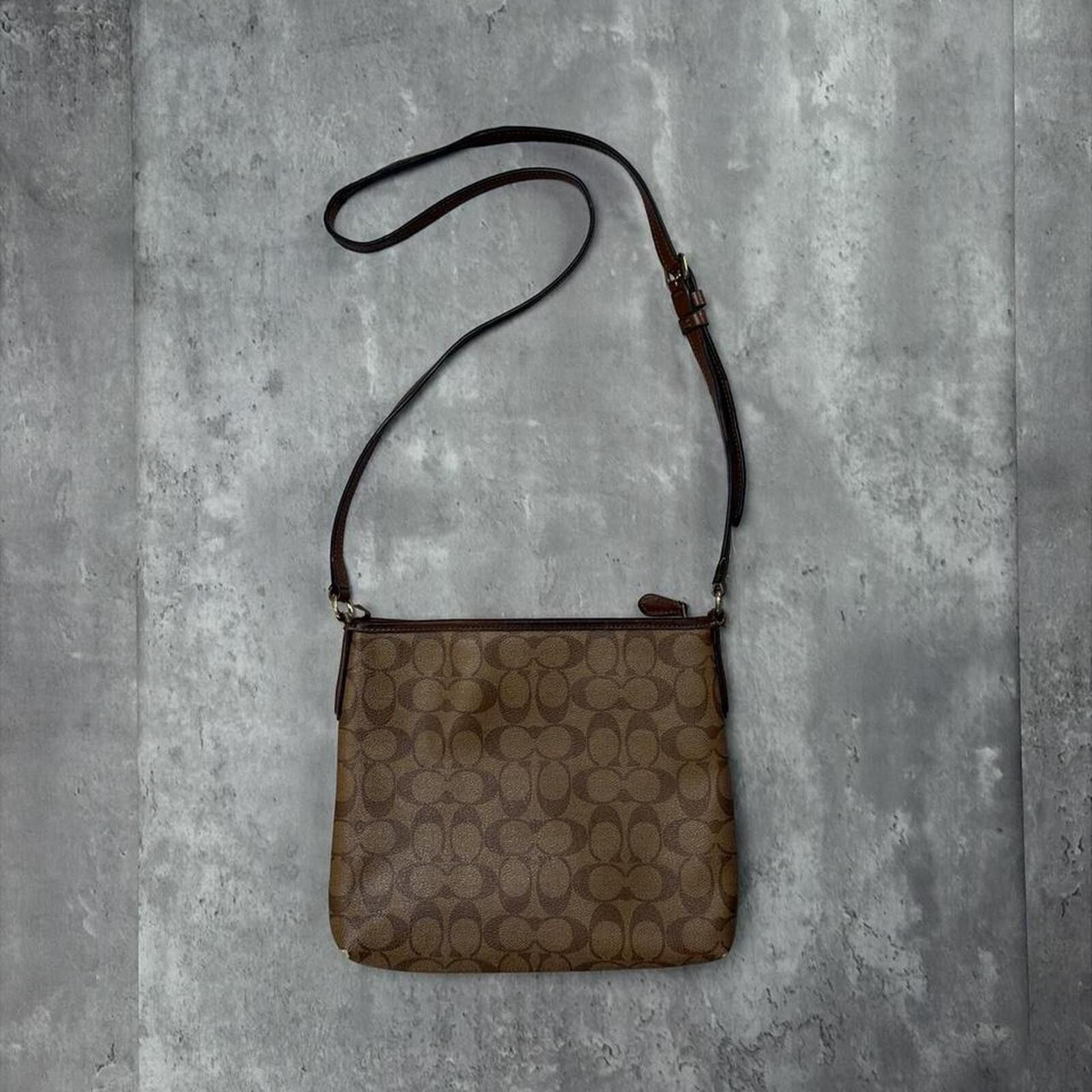 Coach Y2K Brown Coach Signature C Distressed Grunge Crossbody Bag Size ONE SIZE - 6 Thumbnail