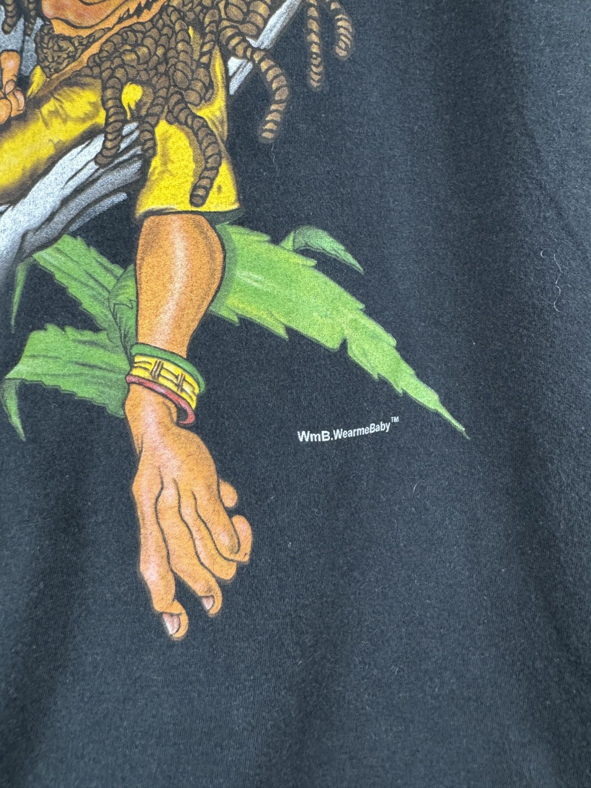 Vintage Vintage 90s Wear Me Baby Rasta Peace Parody tee (M) Size US M / EU 48-50 / 2 - 9 Thumbnail