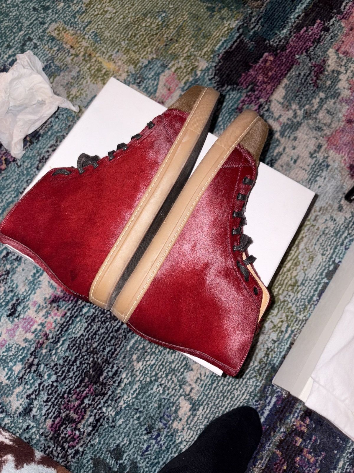 Marc Jacobs Super Rare - Marc Jacob’s High Top Dyed Cow Hair Sneakers Size US 13 / EU 46 - 2 Thumbnail