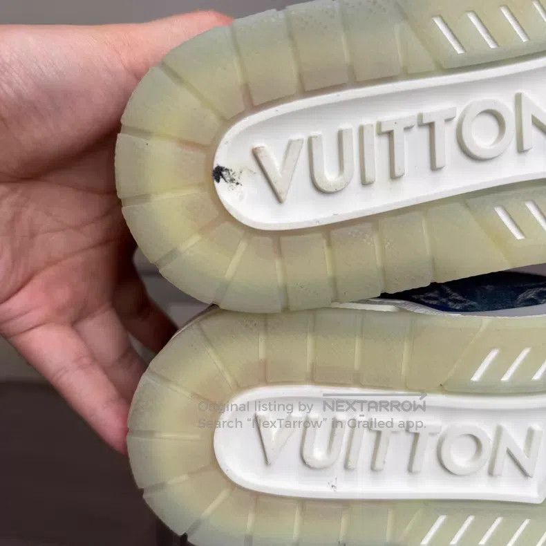 Louis Vuitton Louis Vuitton Trainer White and Blue Denim shoes Size US 7 / EU 40 - 8 Thumbnail