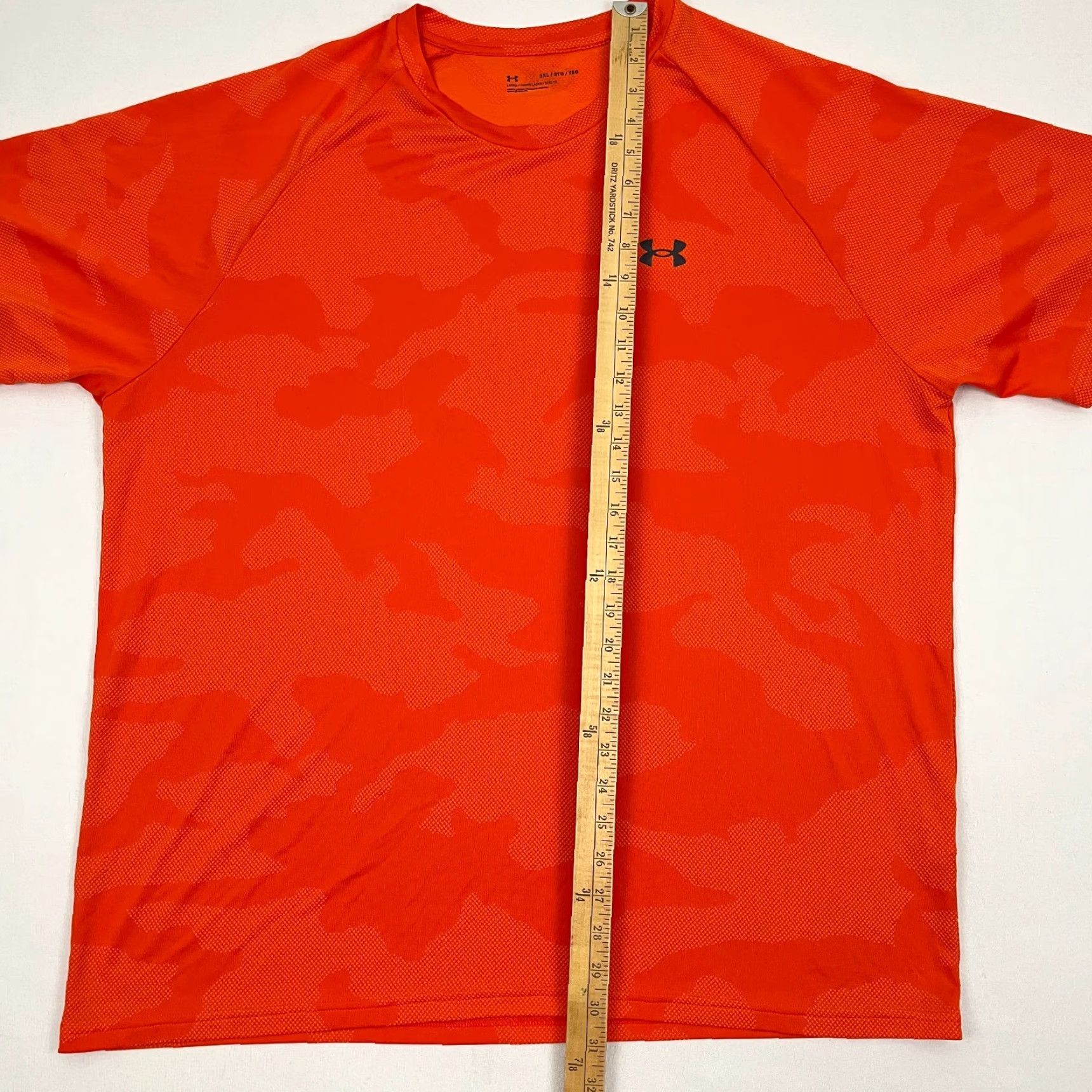 Under Armour Under Armour Shirt Mens 3XL Orange Camouflage Active Training Workout Lifting Shirt Size US XXL / EU 58 / 5 - 4 Thumbnail