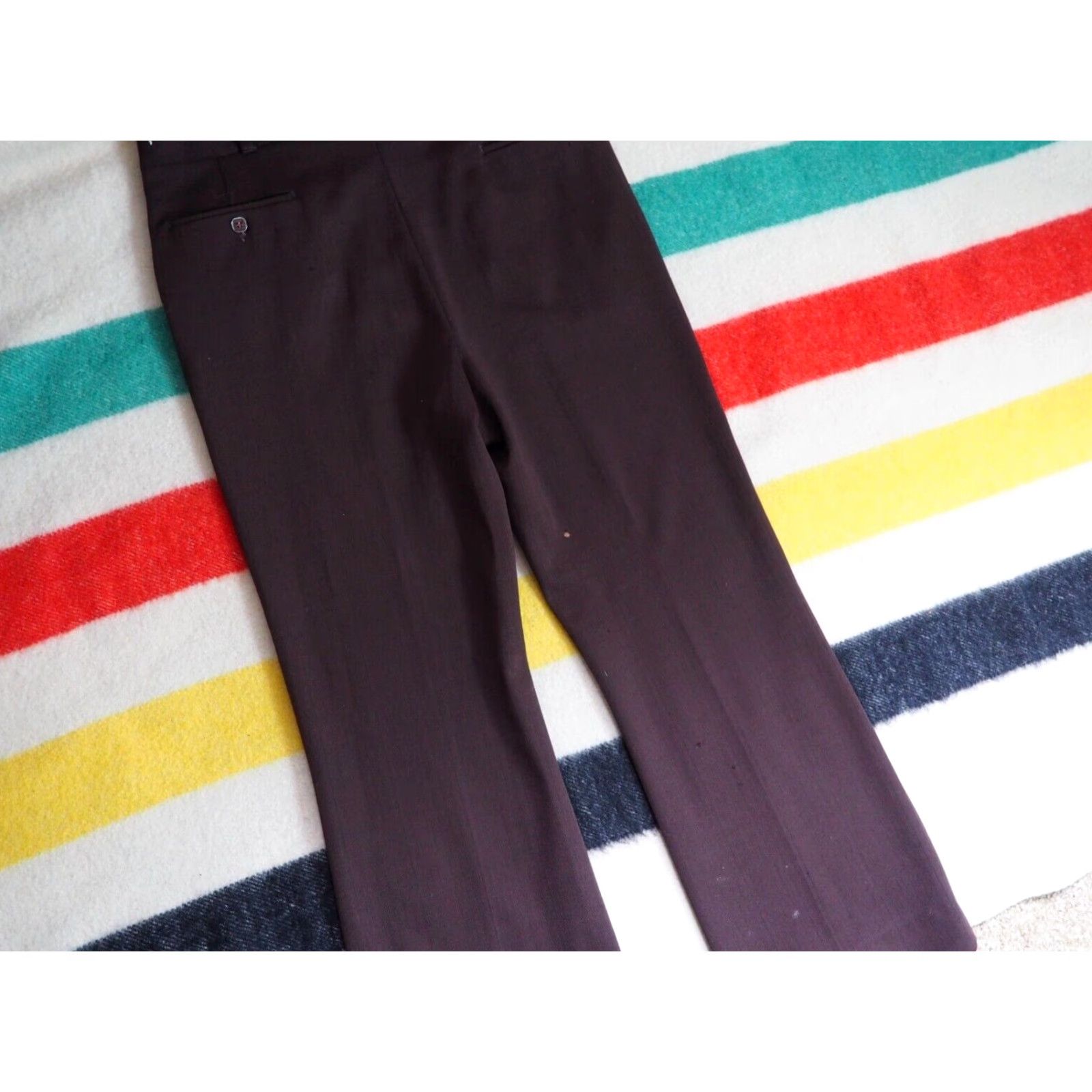 Etro VTG 60s 70s Chestnut Brown Disco Flare Poly Talon Hippy 35x29 Retro Pants Mens Size US 35 - 7 Thumbnail