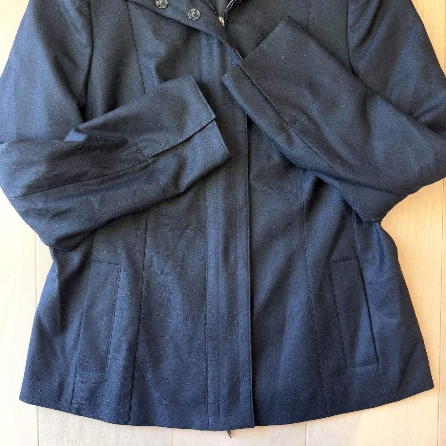 Akris Akris Punto Wool Coat Women's 10 Black Full Zip Designer Switzerland Size L / US 10 / IT 46 - 5 Thumbnail
