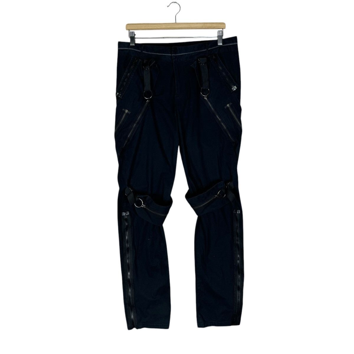 If Six Was Nine ❄️ALGONQUINS BONDAGE FLARE GOTHIC ZIPPER PANTS Size US 32 / EU 48 - 2 Thumbnail