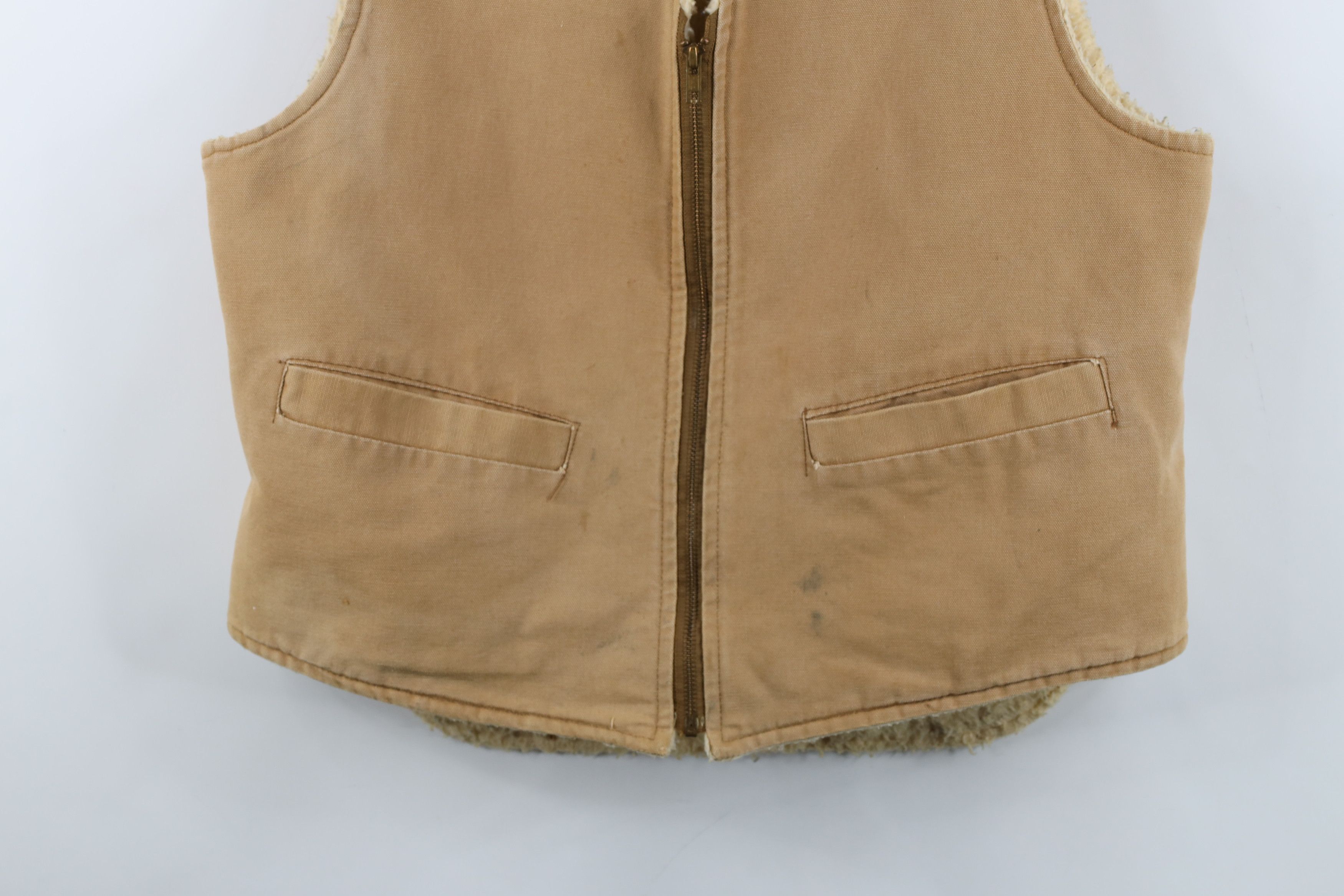 Carhartt Vintage 70s 80s Carhartt Pile Fleece Lined Vest Jacket USA Size US L / EU 52-54 / 3 - 3 Thumbnail