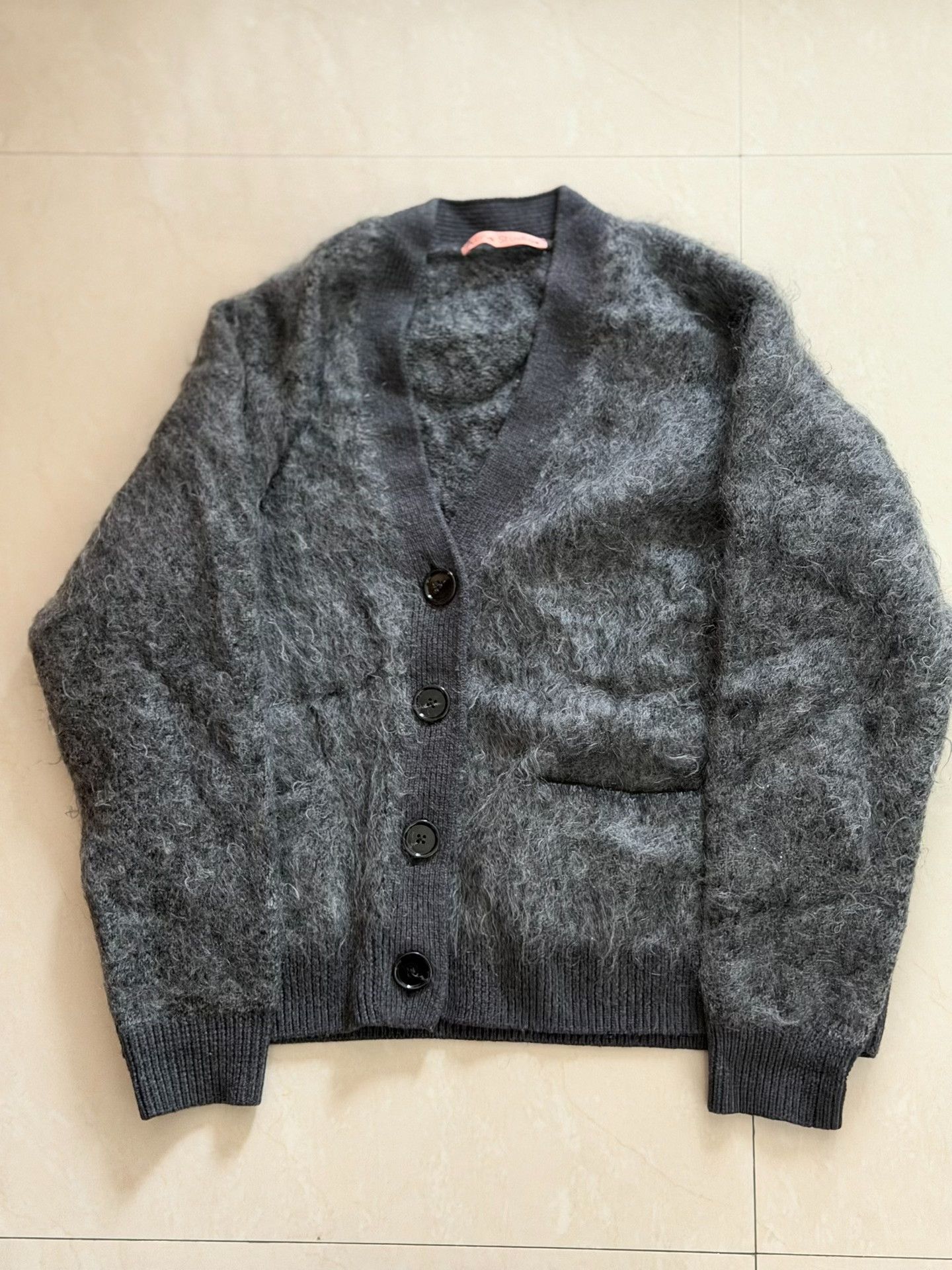 Acne Studios Acne Studios Dark Gray Mohair Cardigan Size XS / US 0-2 / IT 36-38 - 1 Thumbnail