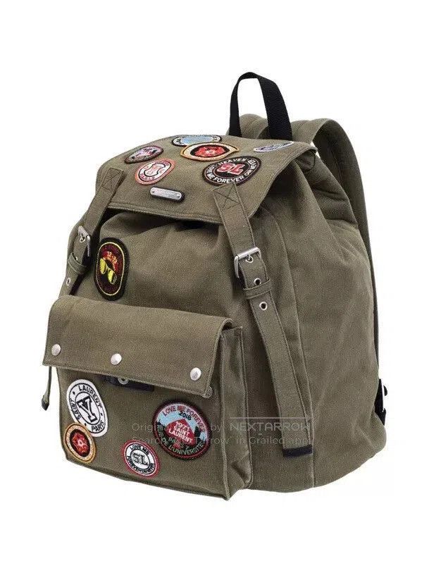 Yves Saint Laurent military green patch backpack from saint laurent. Size ONE SIZE - 7 Thumbnail