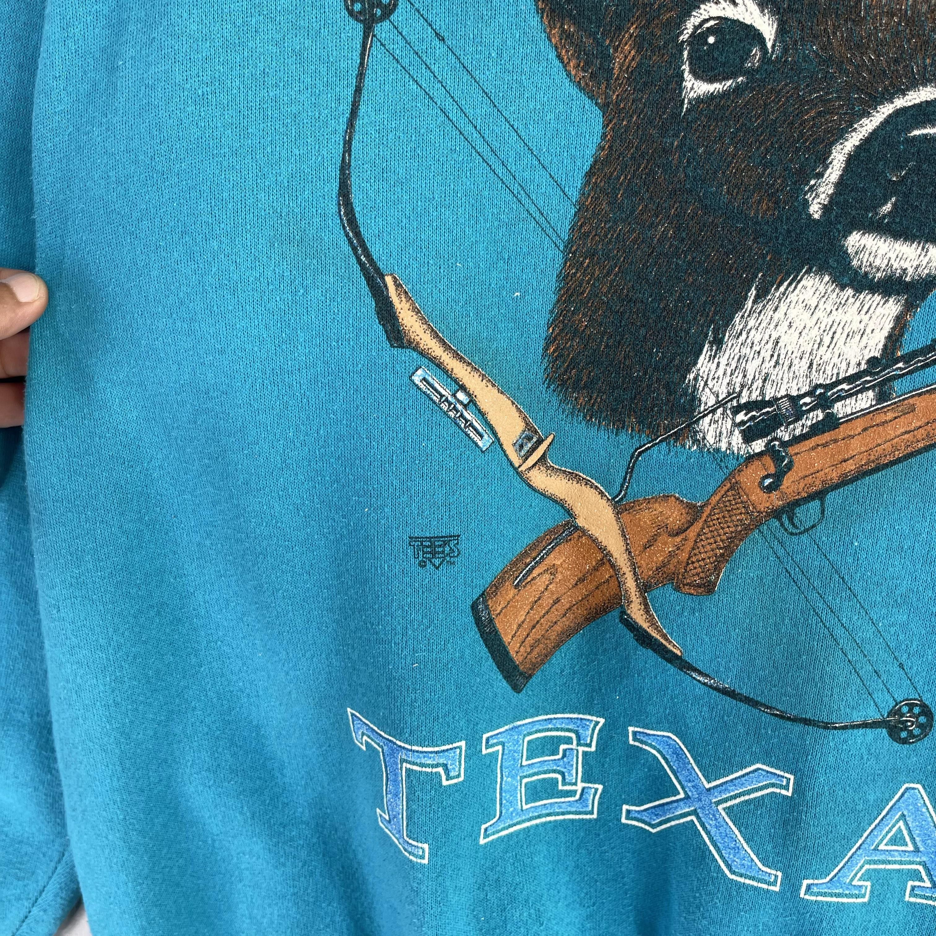 Habitat × Vintage Vintage 90s TEXAS Moose Deer Forest Printed Sweatshirt Size US L / EU 52-54 / 3 - 7 Thumbnail