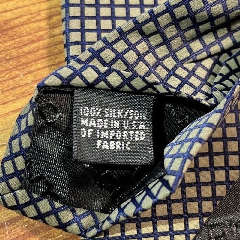 DKNY DKNY men’s brown blue check silk dress necktie Size ONE SIZE - 3 Thumbnail
