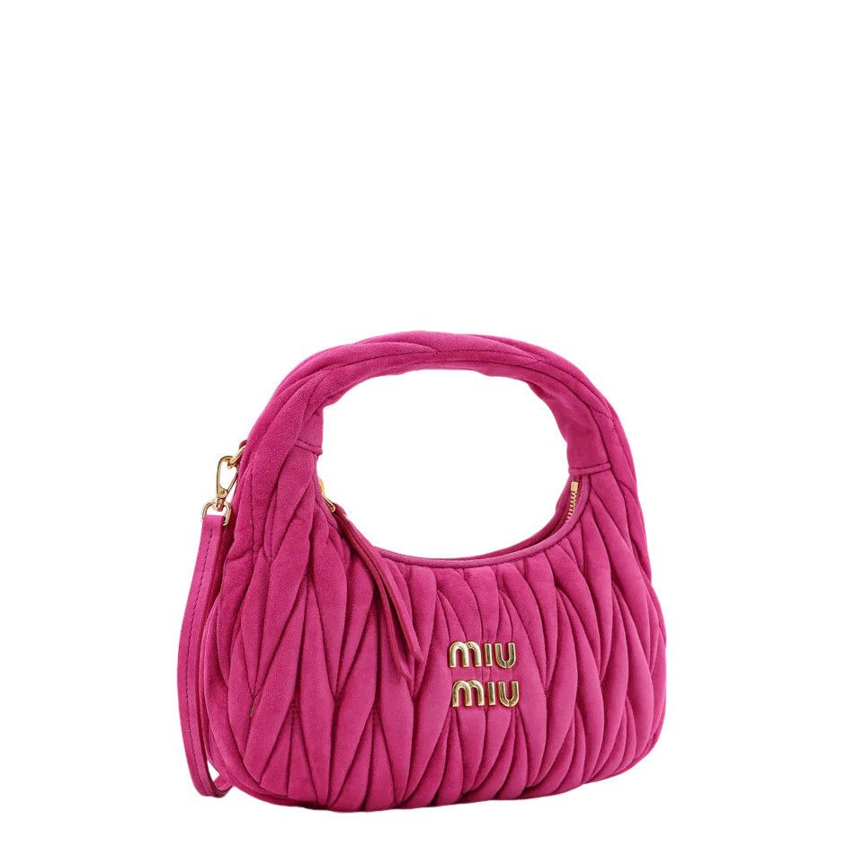 Miu Miu MIU MIU Wander Small $2950 Fuchsia Suede Hobo Bag New And Au Size ONE SIZE - 3 Thumbnail