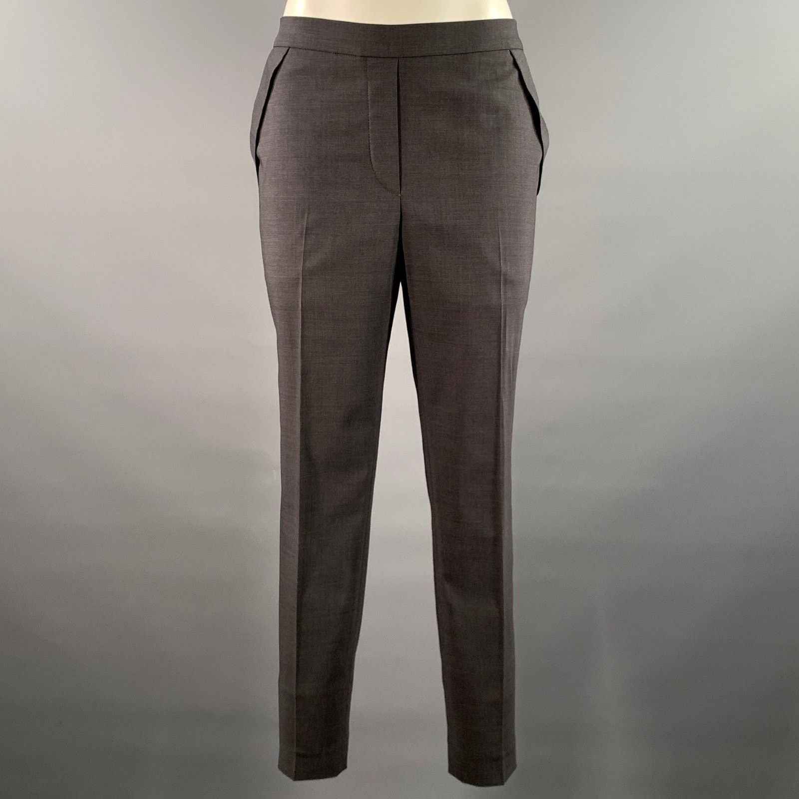 Brunello Cucinelli BRUNELLO CUCINELLI Grey Wool Heather Elasticated Pants Size US 32 / EU 48 - 1 Thumbnail