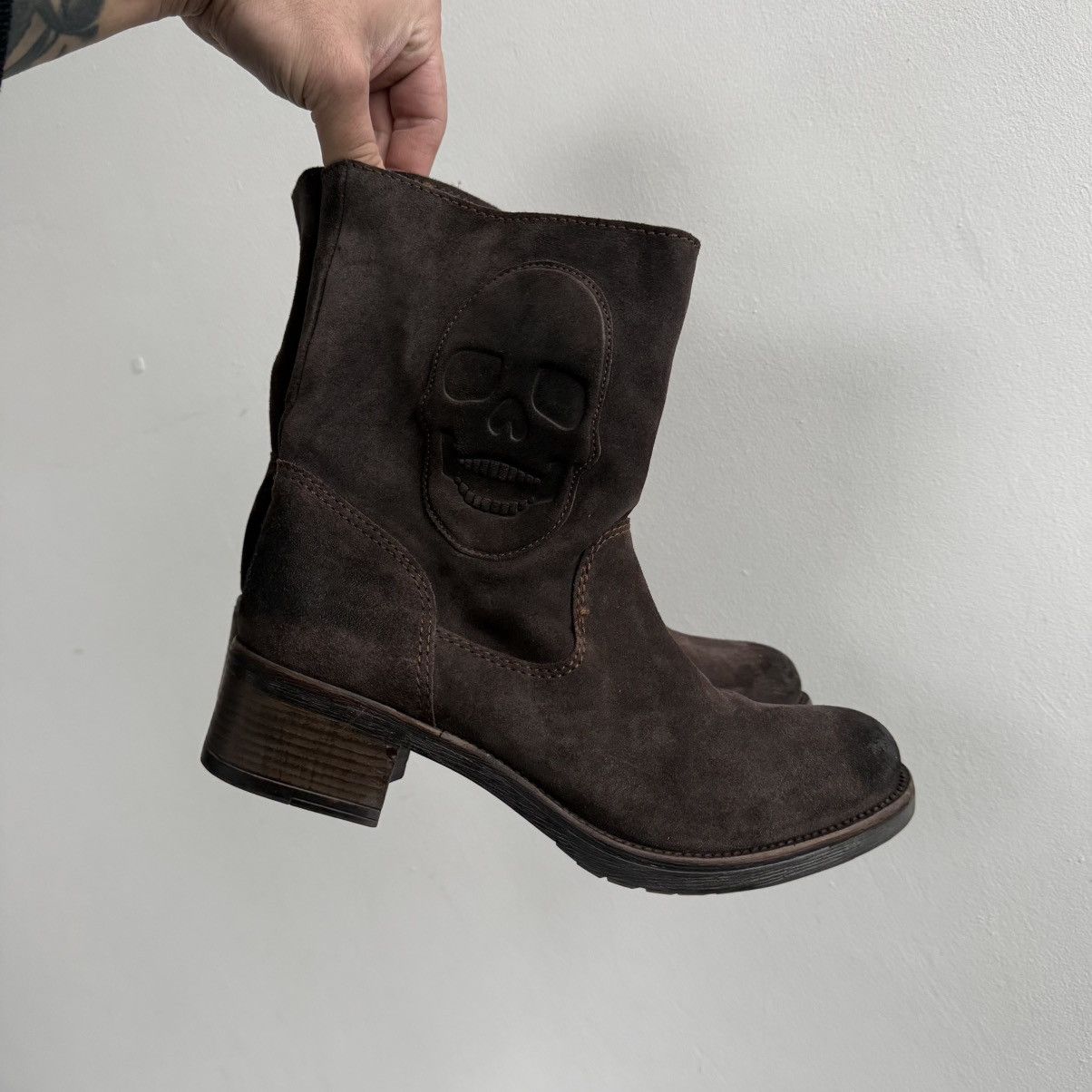 LIEBESKIND BERLIN Liebeskind Berlin Italy Split Suede Brown Ankle Boots Size US 10 / IT 40 - 6 Thumbnail