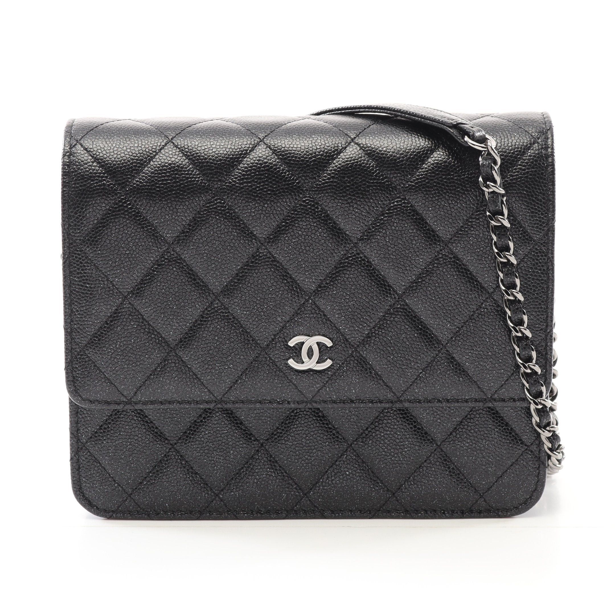 Chanel Chanel Matelasse Chain Wallet Caviar Skin Black Silver Hardware Size ONE SIZE - 1 Thumbnail
