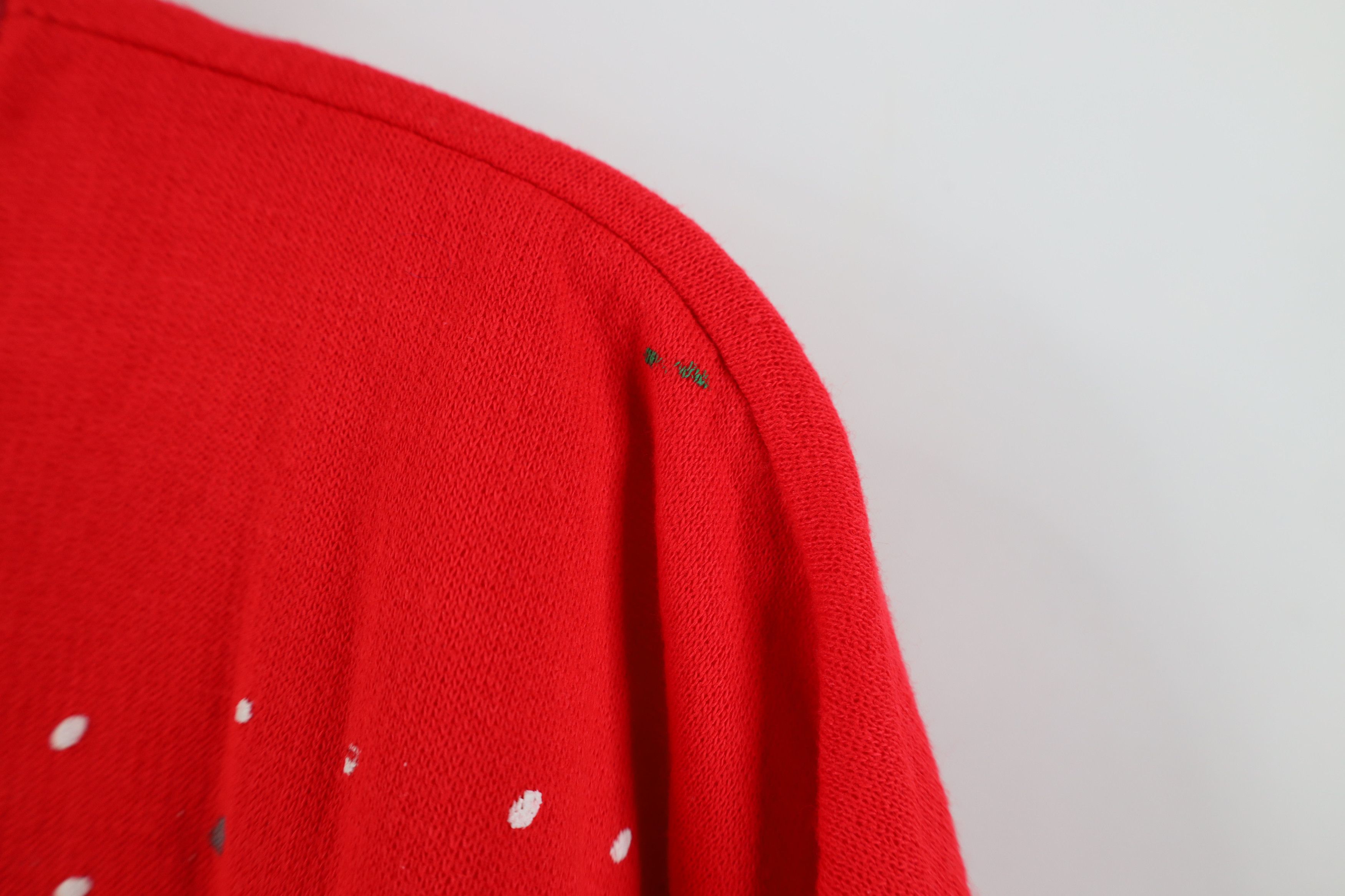 Vintage Vintage 80s 90s Christmas Santa Reindeer Sweatshirt Red USA Size L / US 10 / IT 46 - 4 Thumbnail